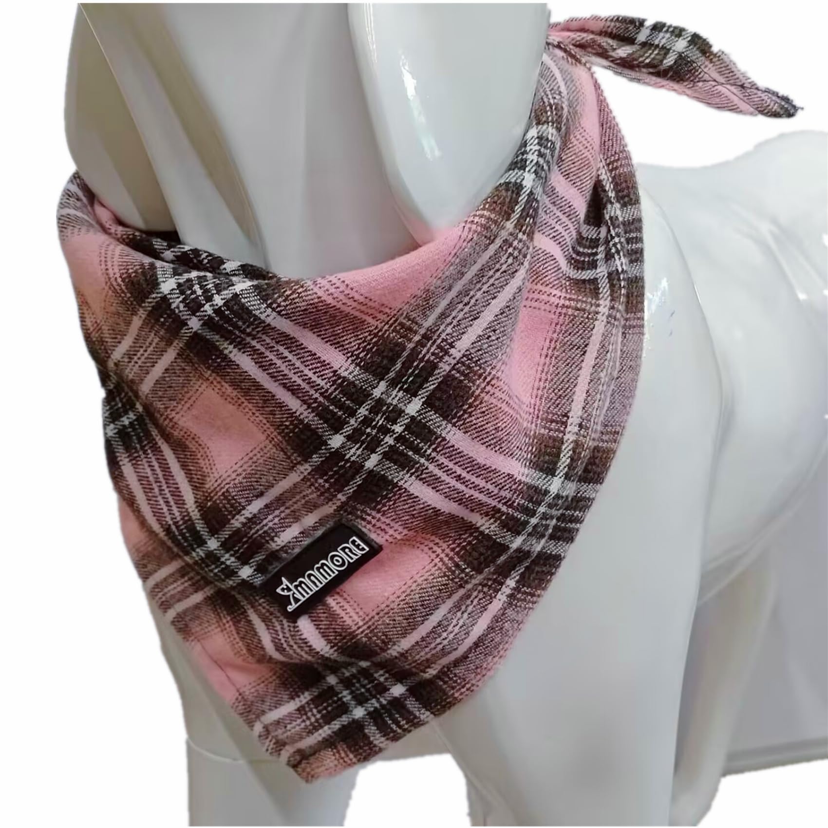 Soft Washable Plaid Bandanas For Dogs And Cats,Adjustable Triangle Bib Comfortable Scarfs For Girl Boy Dogs Puppies (Pink, Large