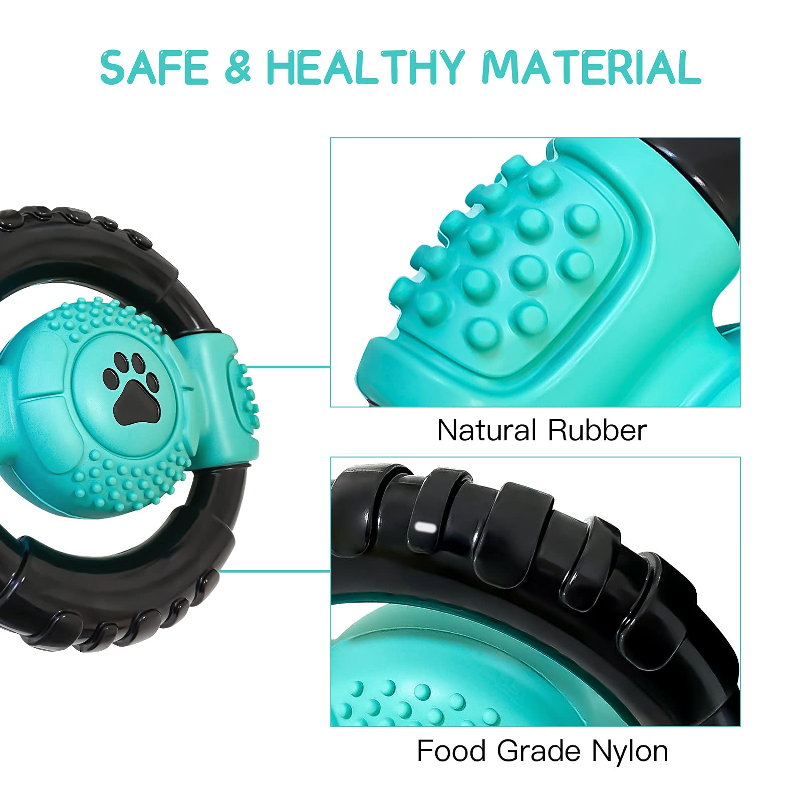 Indestructible Dog Chew Toys For Aggressive Chewers, Squeaky, Milk Flavor - Medium Large Dogs