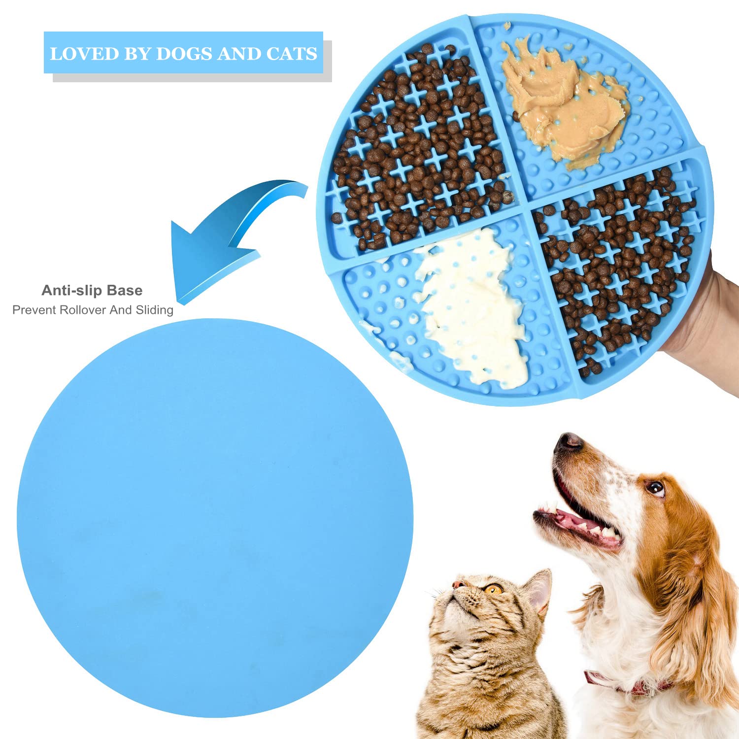 Bangp Licking Mat for Dogs and Cats,Dog Slow Feeders,Boredom Anxiety Reduction,Heavy-Duty Puzzle Mat Dog Treat Mat with Unique Q