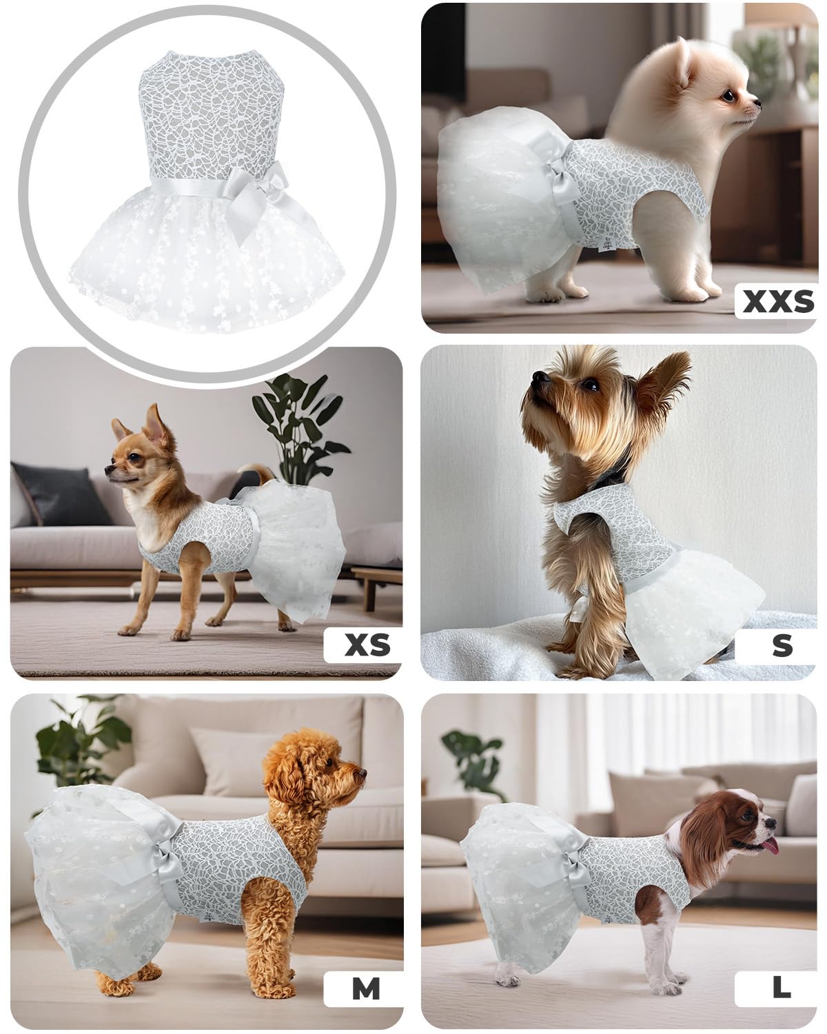 Cutebone Dog Birthday Dress Girl Puppy Skirt Tutu Cat Wedding Outfit Pet Party Clothes For Small Dogs Costume Dd17Xxs