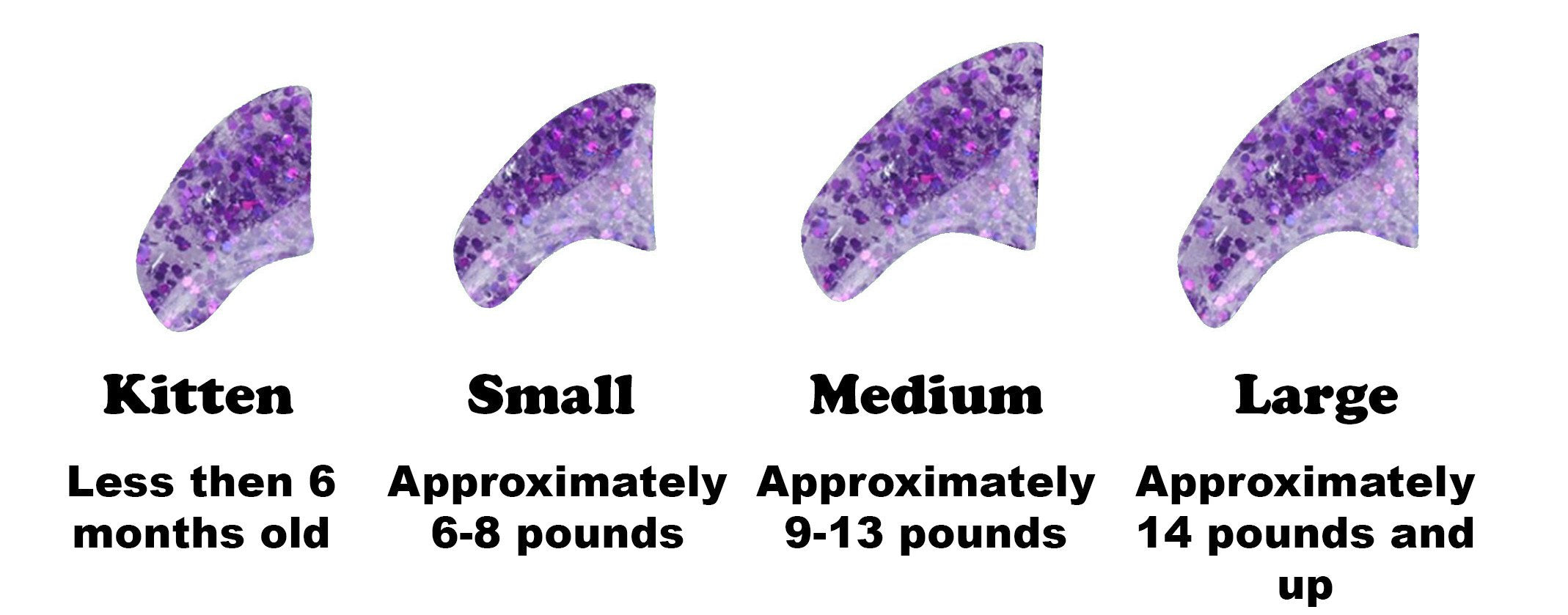 Purrdy Paws Soft Nail Caps For Cat Claws Purple Holographic Glitter Small