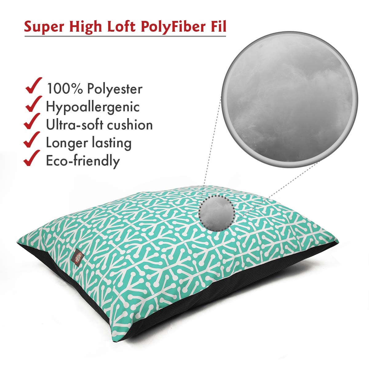 Majestic Pet Washable Rectangle Dog Crate & Kennel Bed - Non Slip, Comfortable - Super Value Pillow Dog Bed - Large Breed (46 X