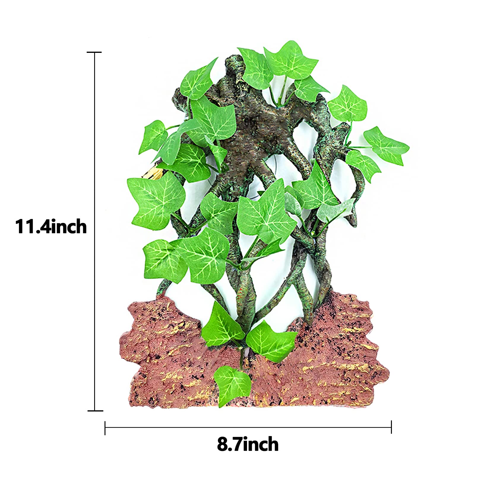 Bnosdm Reptile Climbing Branch,Crested Gecko Climb Corner Branch With Suction Cup,Bearded Dragon Resin Tree Branches,Reptile Tank Rainforest Background Decor For Lizard Chameleons Hermit Crabs Spiders