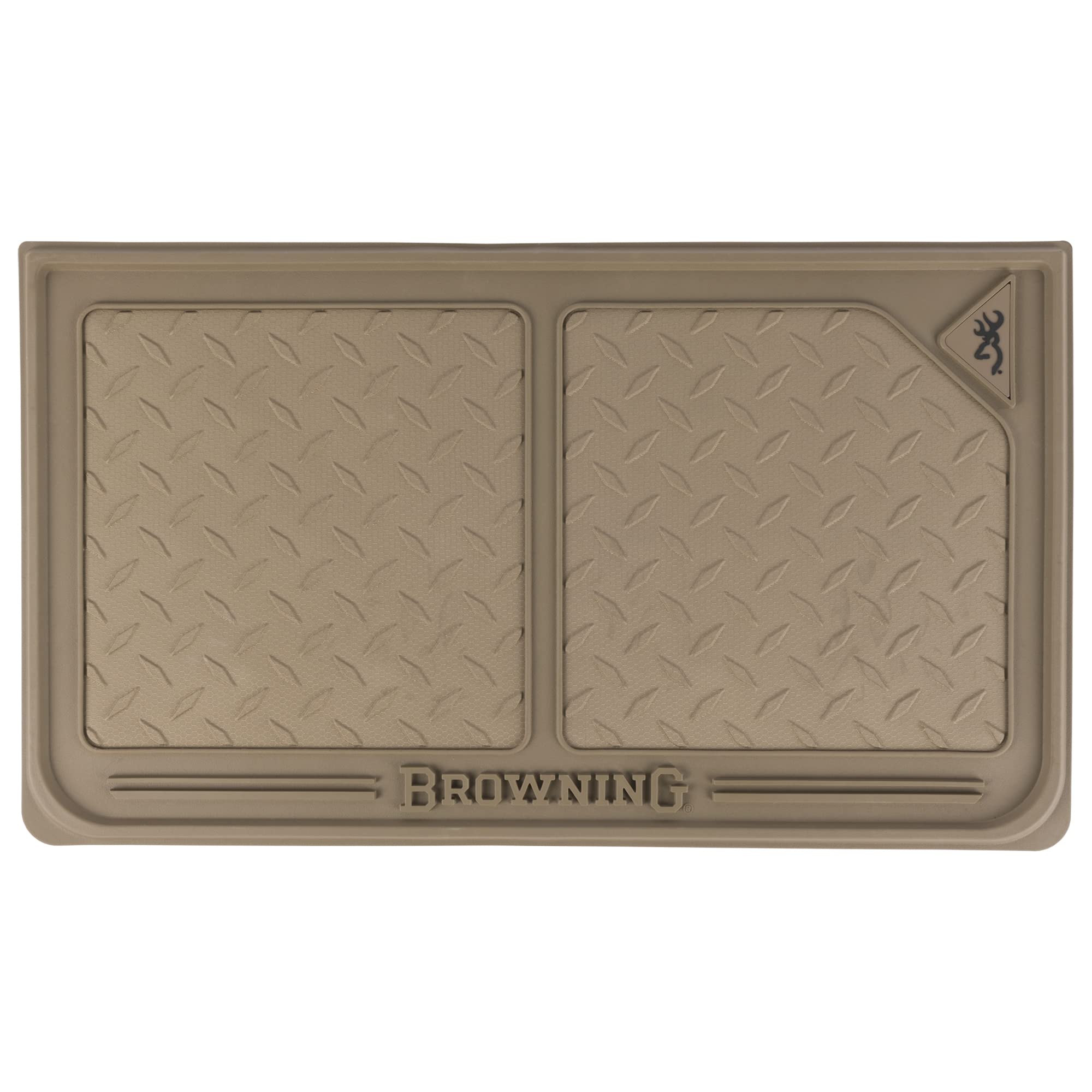 Browning Pet Dish Mat, Easy to Clean Dish Mat with Rubber Non-Skid Base, Elk Grey