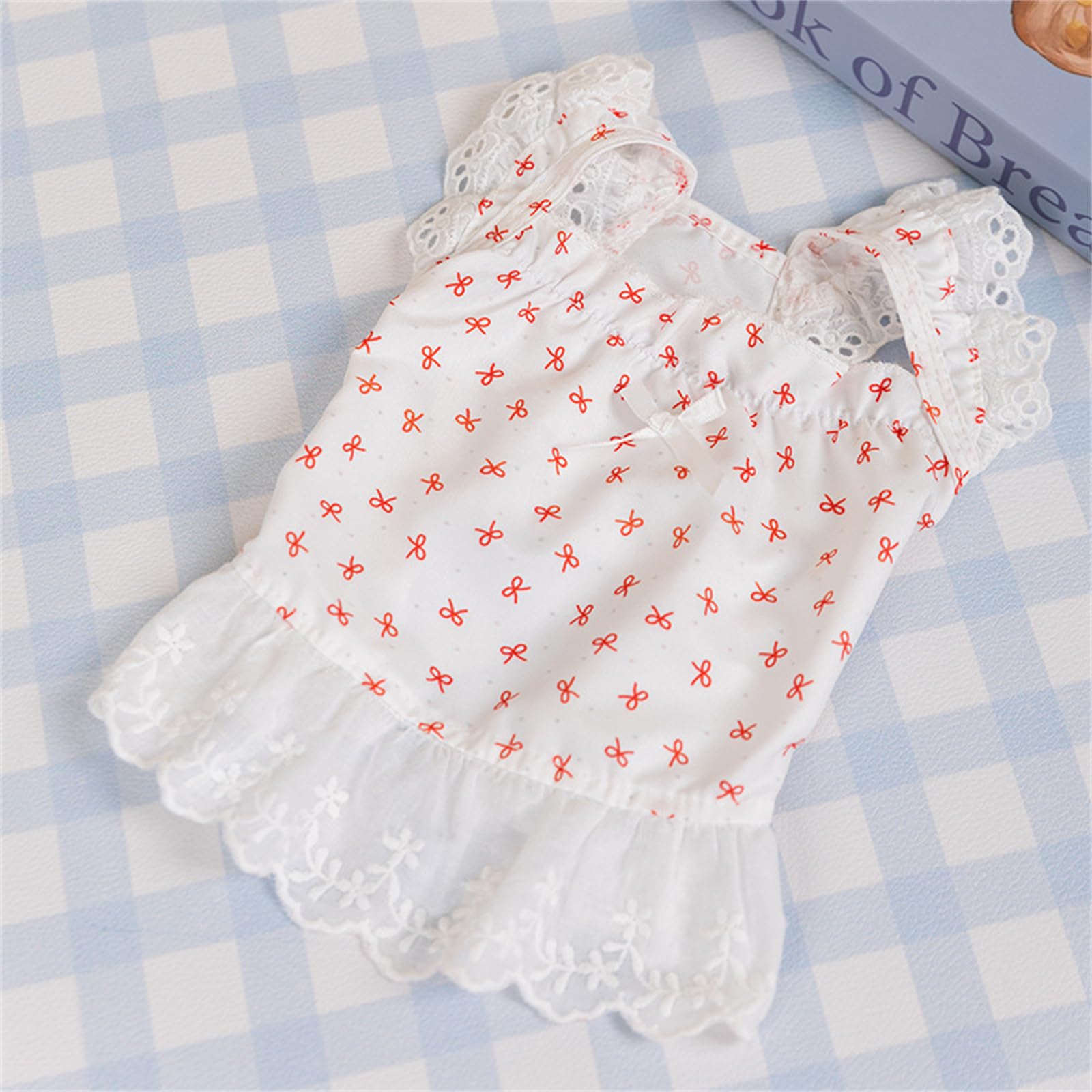 Xs Dog Clothes For Small Dogs Spring Summer Dress Bow Prints Cat Dresses Doggy Shirts Cute Puppy Pajamas For Female Shih Tzu Yor