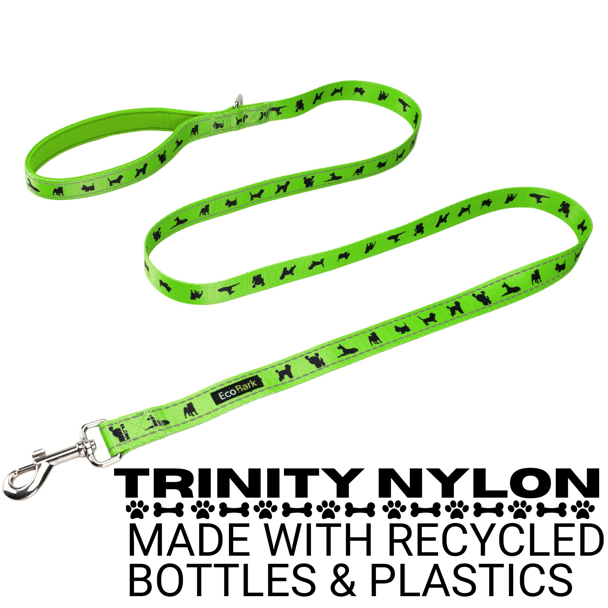 Ecobark Dog Leash - Soft & Reflective Comfort Training Leashes With Padded Handle - Strong Durable Heavy Duty - Training And Pul