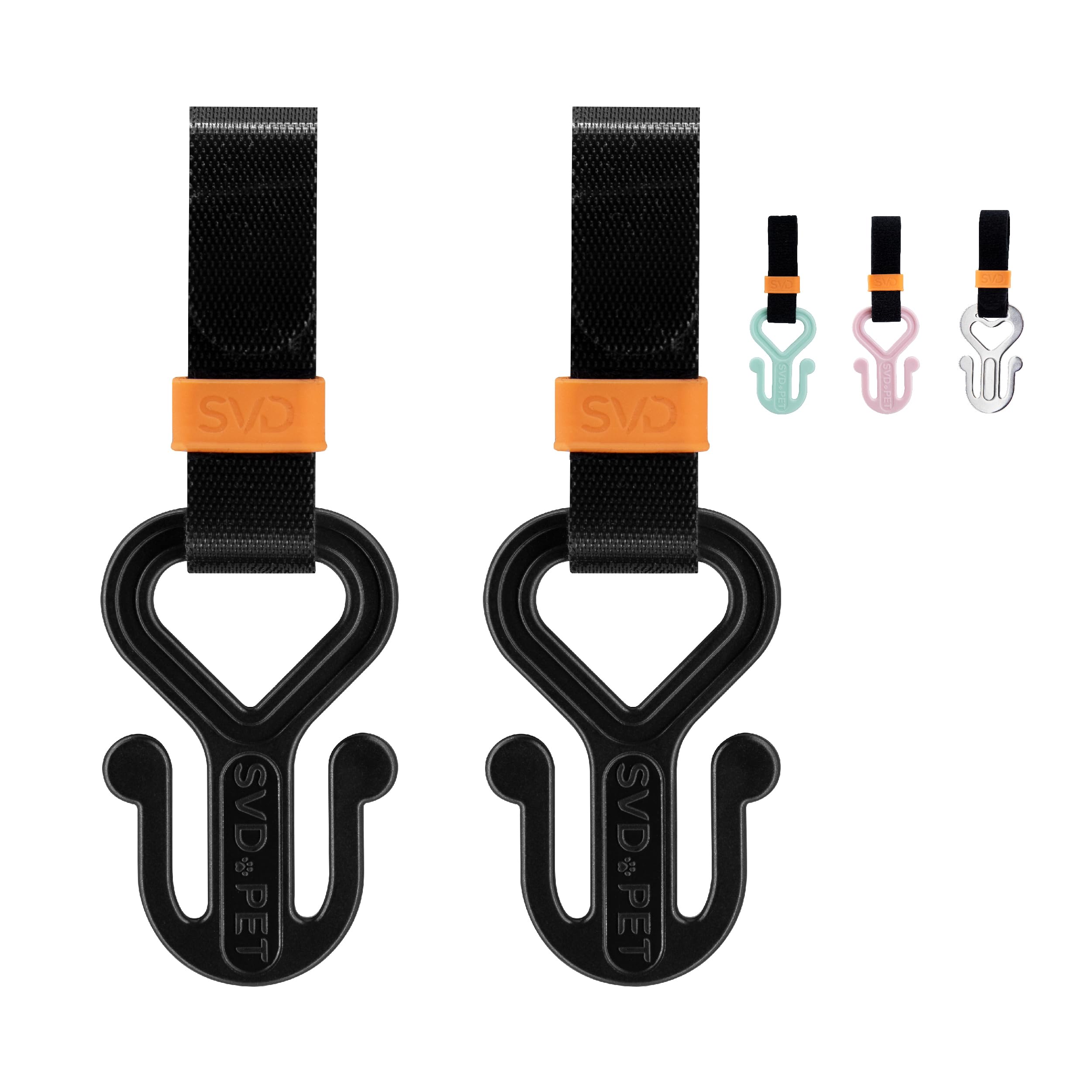 Svd.Pet 2Pc Dog Poop Bag Holder, Waste Bag Holder, Dog Poop Bag Carrier, Hand Free Holder (Black)