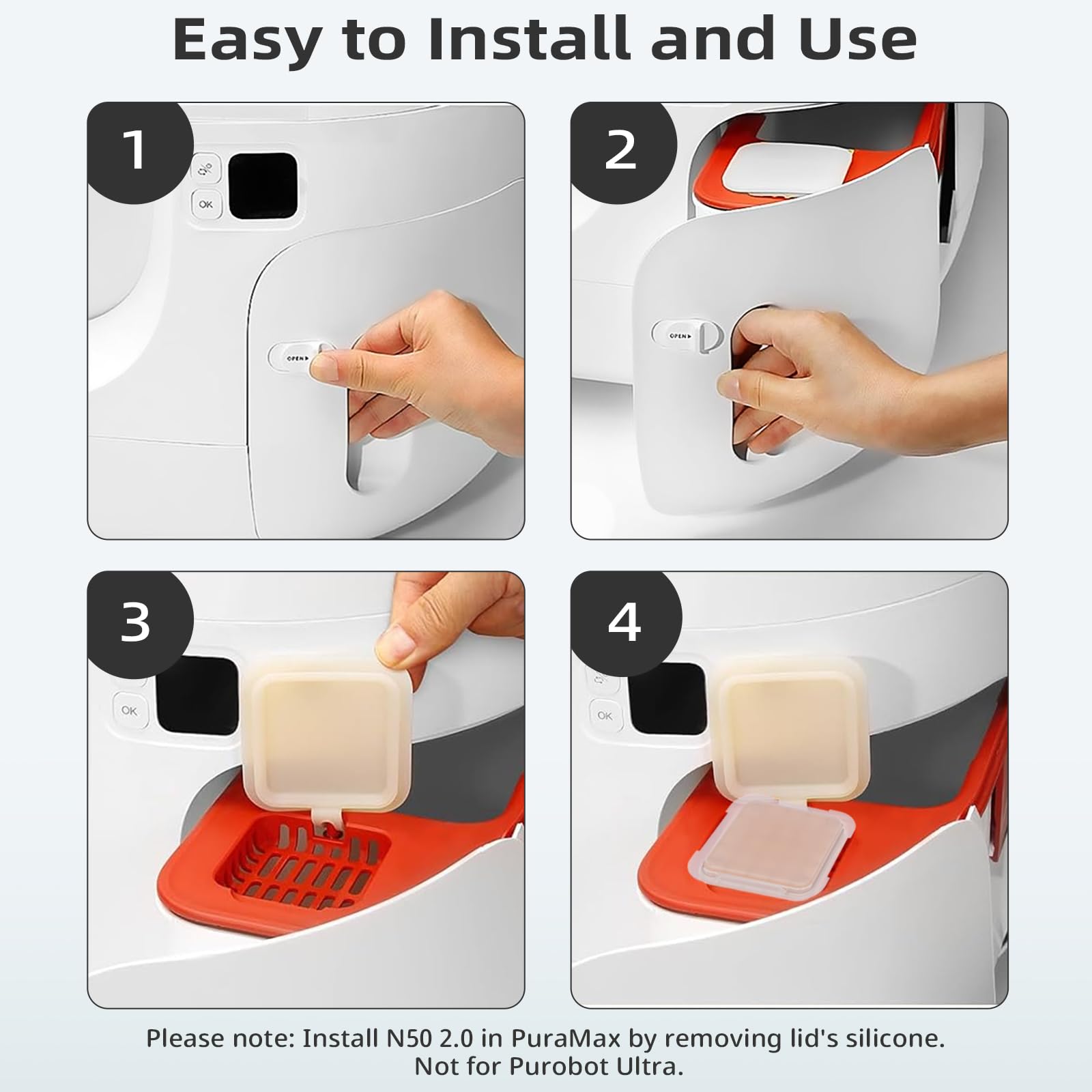 Waatoos Smelling Fresh With N50-2.0 Odor Eliminator Exclusive For Pura Max Automatic Self-Cleaning Cat Litter Box - Cat Toilet O