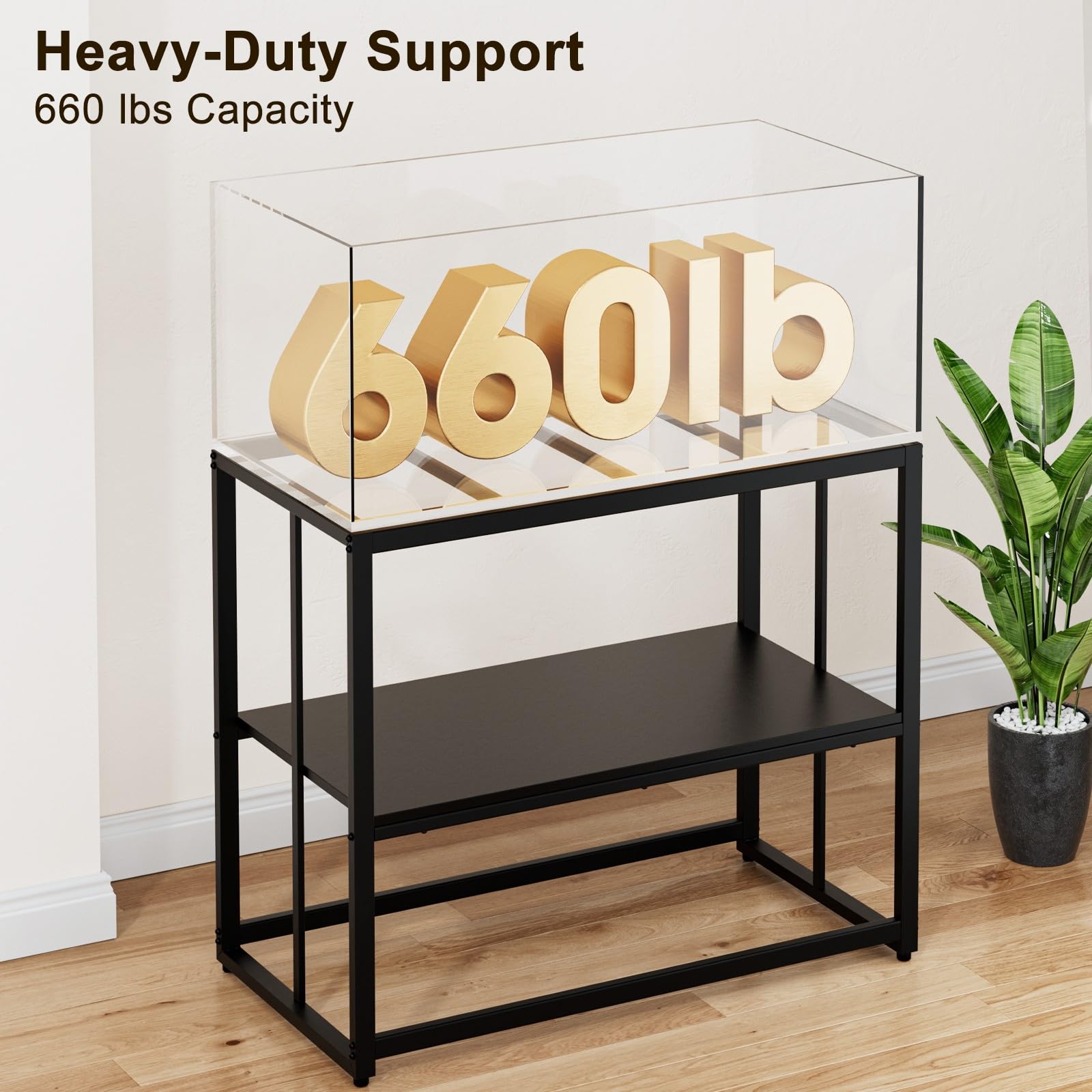 Urban Deco 40 Gallon Fish Tank Stand 660Lbs Capacity For Aquarium Stand Metal Fish Tank Stand 38.2''X18.5''X29.5'' Dual-Layer De