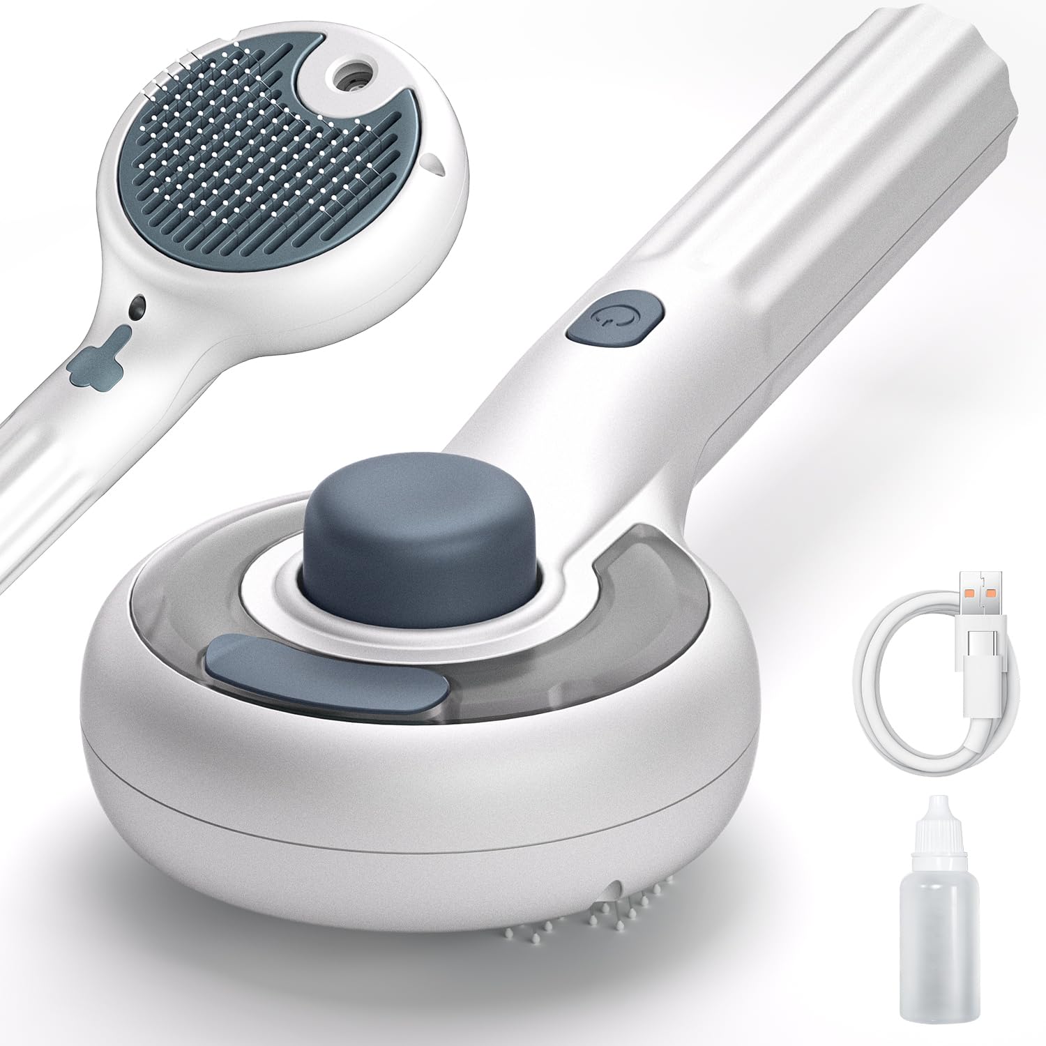 Atlamia Cat Steam Brush, 3-In-1 Self-Cleaning Pet Grooming Tool With Water Spray, Shedding & Massage Comb For Long & Short Hair 