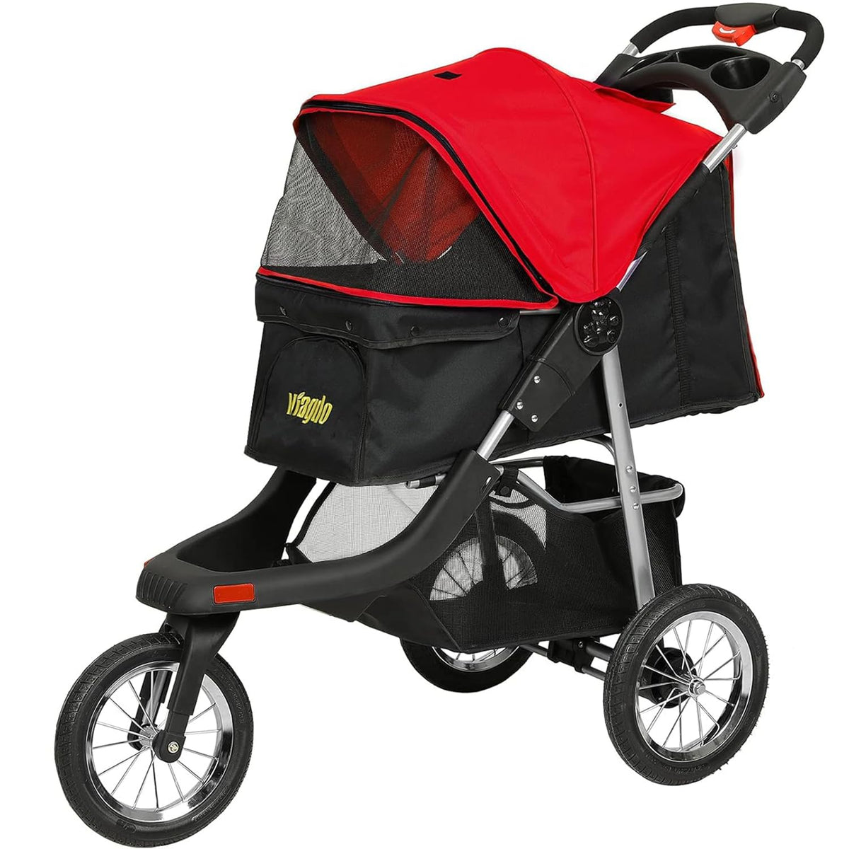 Viagdo Premium Heavy Duty Dog Stroller For Small Medium Dogs & Cats, 3-Wheel Pet Stroller, Foldable Cat Stroller With Suspension