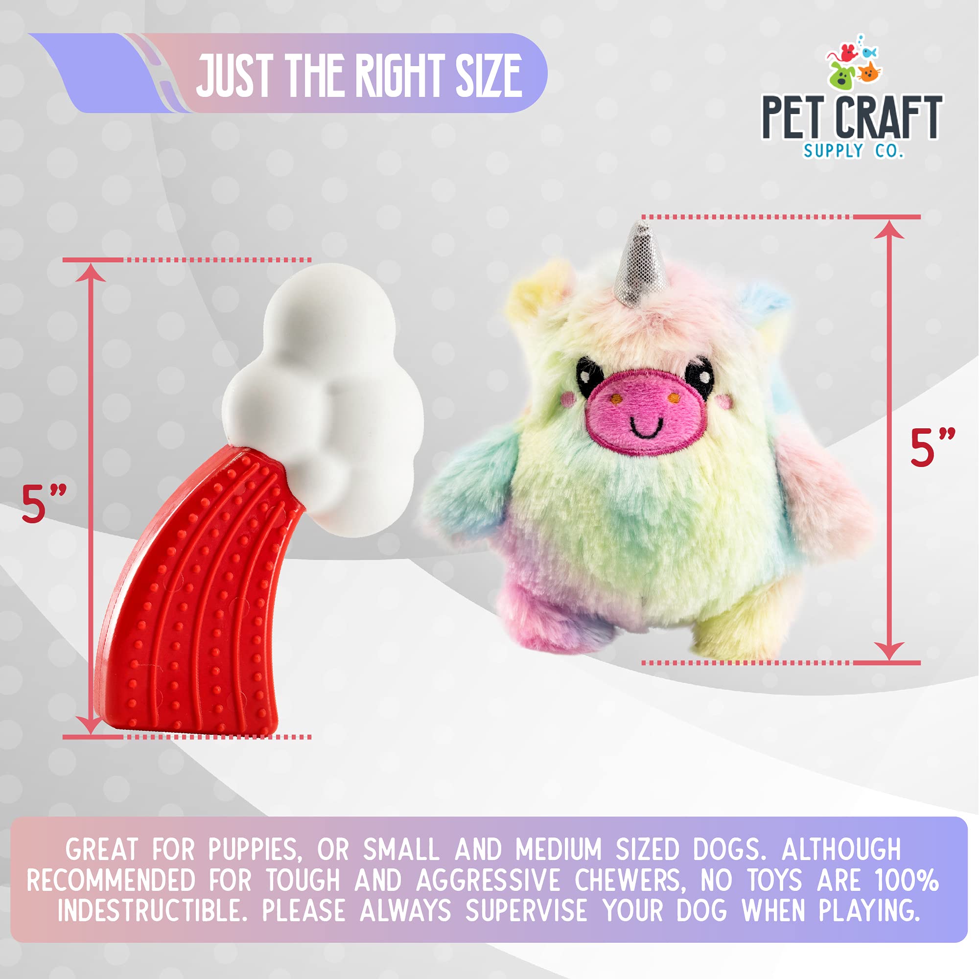 Pet Craft Supply Puppy Teething Dental Chew Teeth Cleaning Nylon Bone Squeaky Plush Dog Toys With Super Squeaker Ball 2 Pack Cut