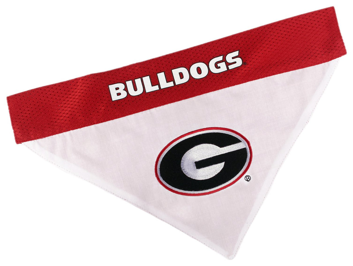 Pets First Collegiate Pet Accessories, Reversible Bandana, Georgia Bulldogs, Small/Medium