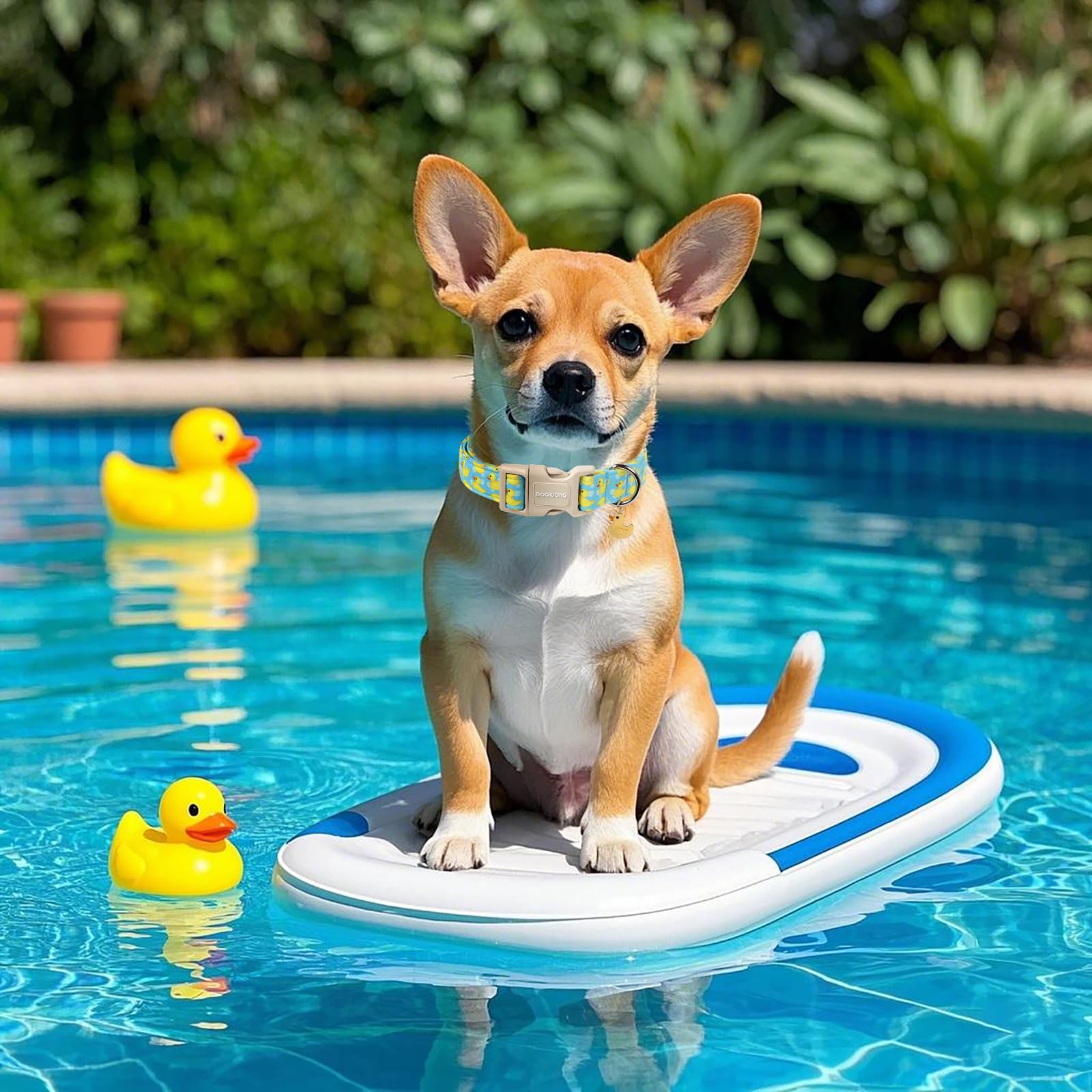 Dogwong Duck Cotton Dog Collar, Summer Cute Dog Collar Durable Soft Beachy Pet Dog Collars Puppy Necklace For Small Medium Large