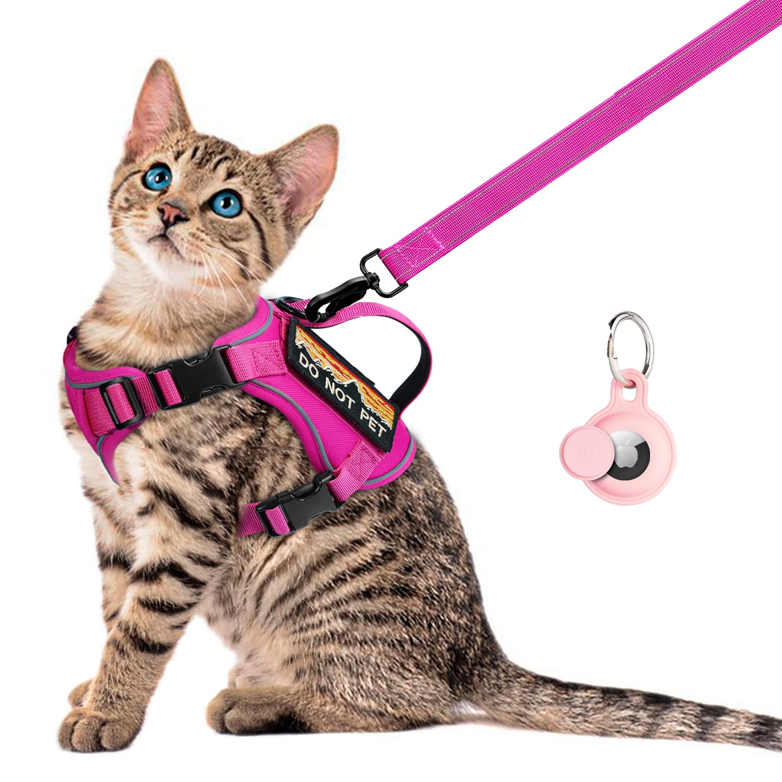 Nanappice Tactical Cat Harness For Walking, Adjustable Escape Proof Pet Vest For Large Cat,Easy Control Breathable Cat Vest With