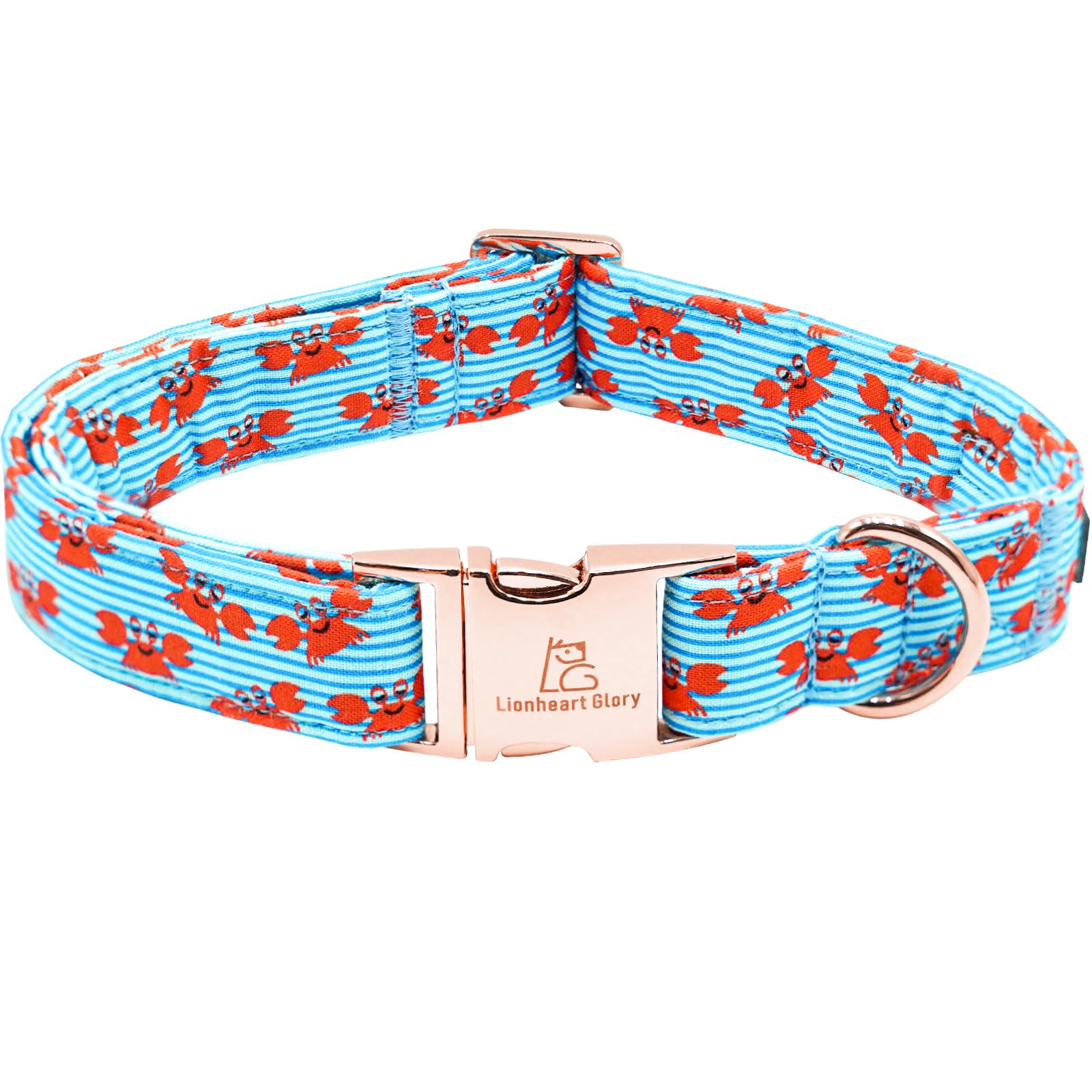 Lionheart Glory Dog Collar Blue Stripe Dog Collars For Medium Dogs, Summer Boy Dog Collars Adjustable Duty Heavey Collar Collar 