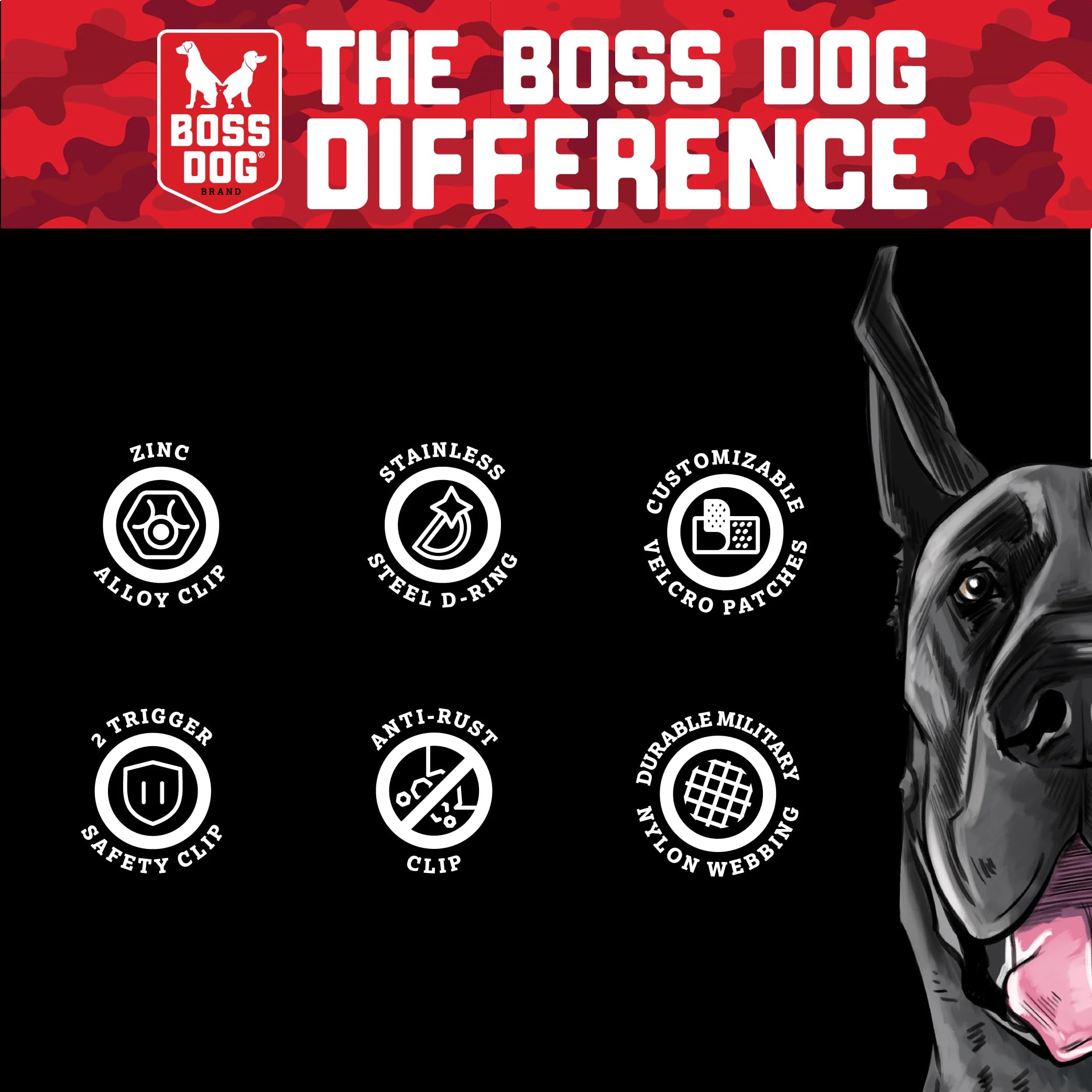 Boss Dog Tactical Harness, Black, X-Large