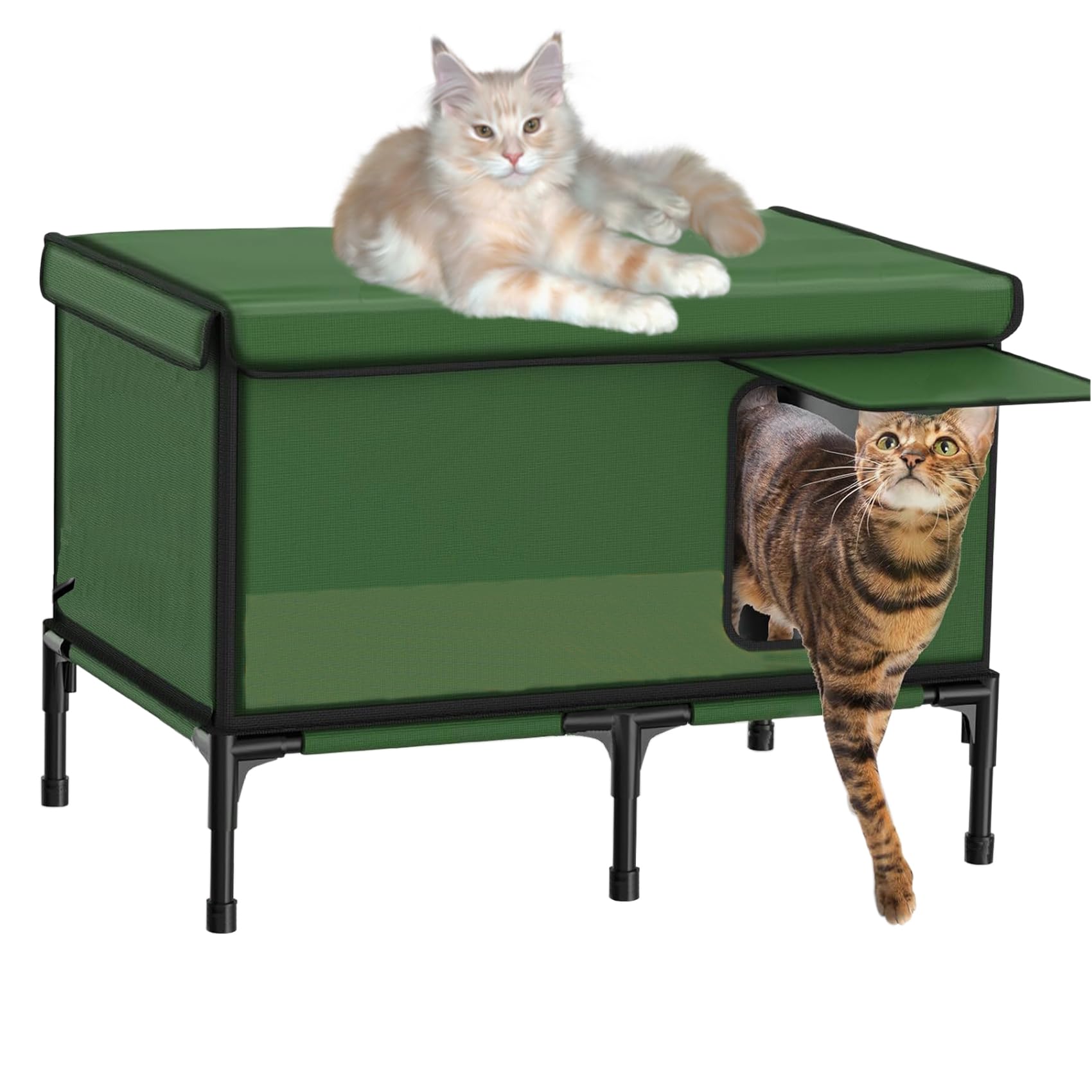 Large Outside Heated Cat House,Heated Cat House For Outdoor Cat In Winter,Outdoors Weatherproof Cats House,Stdily Heated Cats Ho