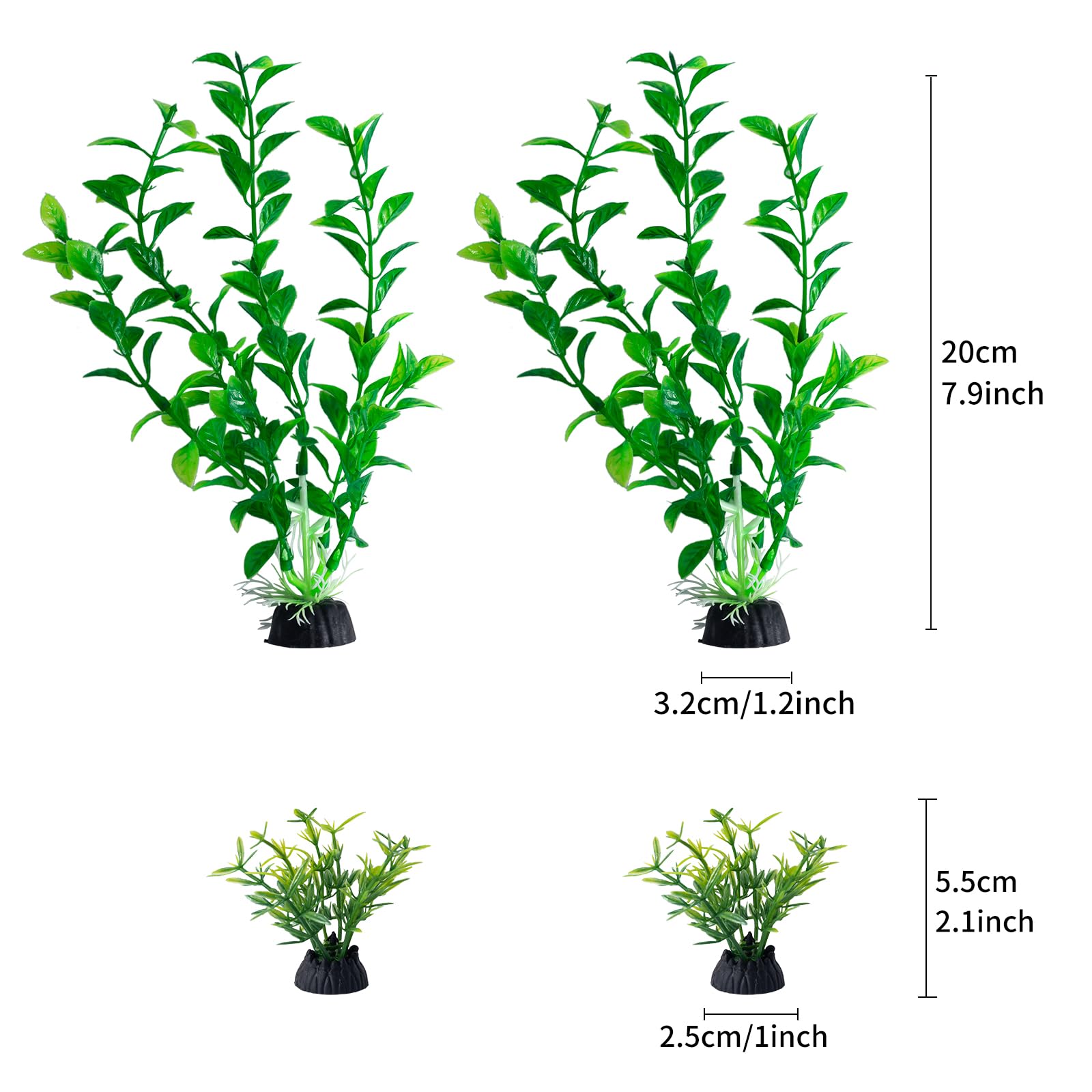 COMSUN 25 Pack Artificial Aquarium Plants, Small Size 4 inch Approximate Height Fish Tank Decorations Home D  cor Plastic Red