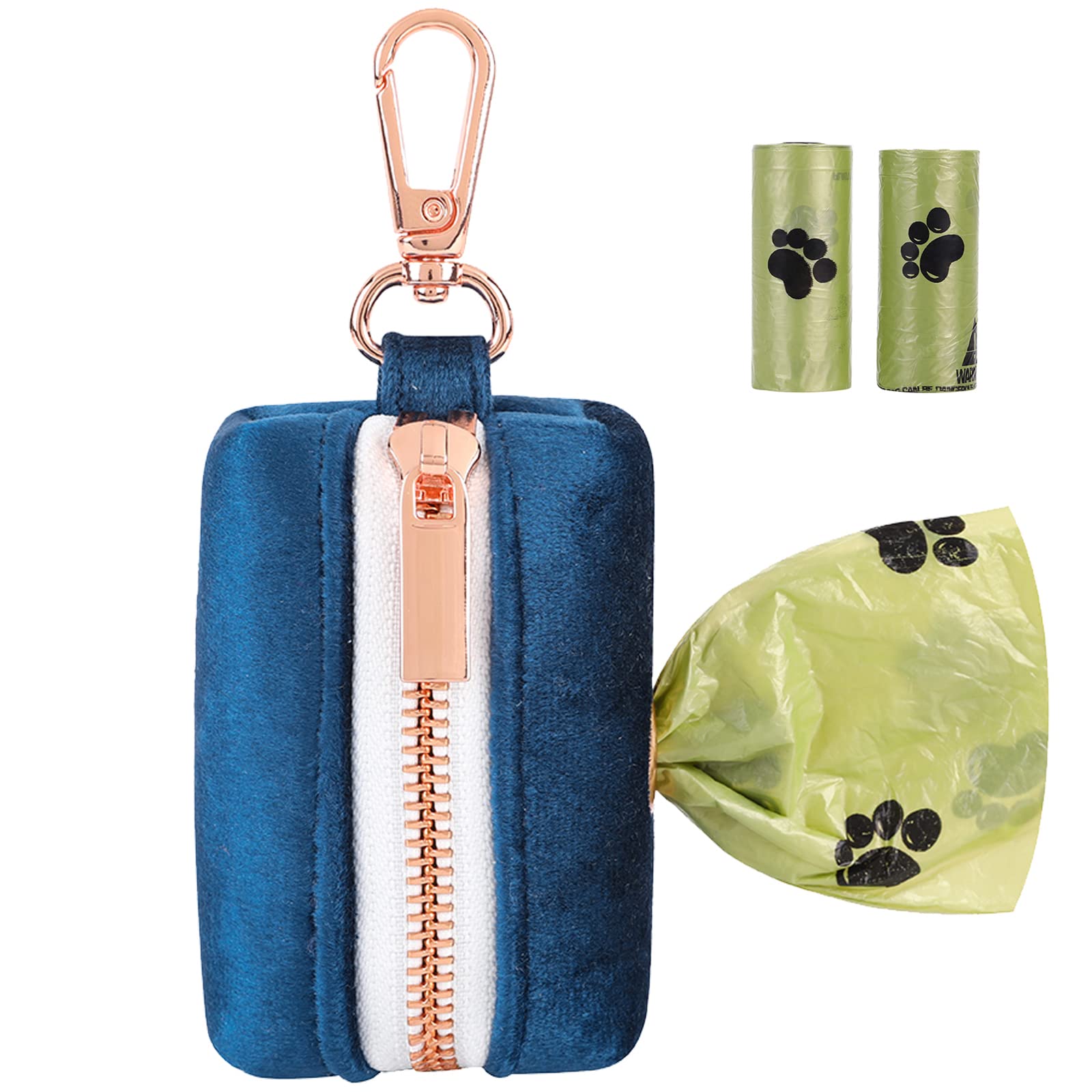 Aring Pet Dog Waste Bag Dispenser, Velvet Doggy Poop Bags Holders Attach To Any Leashes, Cute Portable Washable Pet Waste Pouch 