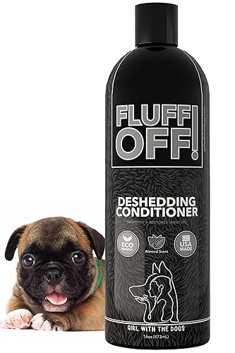Fluff Off! By Girl With The Dogs, Natural Deshedding Dog/Cat Conditioner, 16 Oz, Made In Usa 8 Wks+
