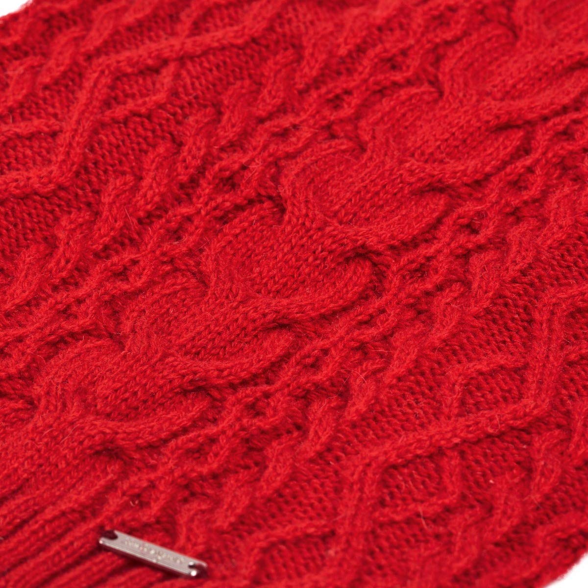 Blueberry Pet Classic Dog Sweater Wool Blend Cable Knit Pullover Crewneck Winter Clothes In Red Danger, Back Length 22'', Large