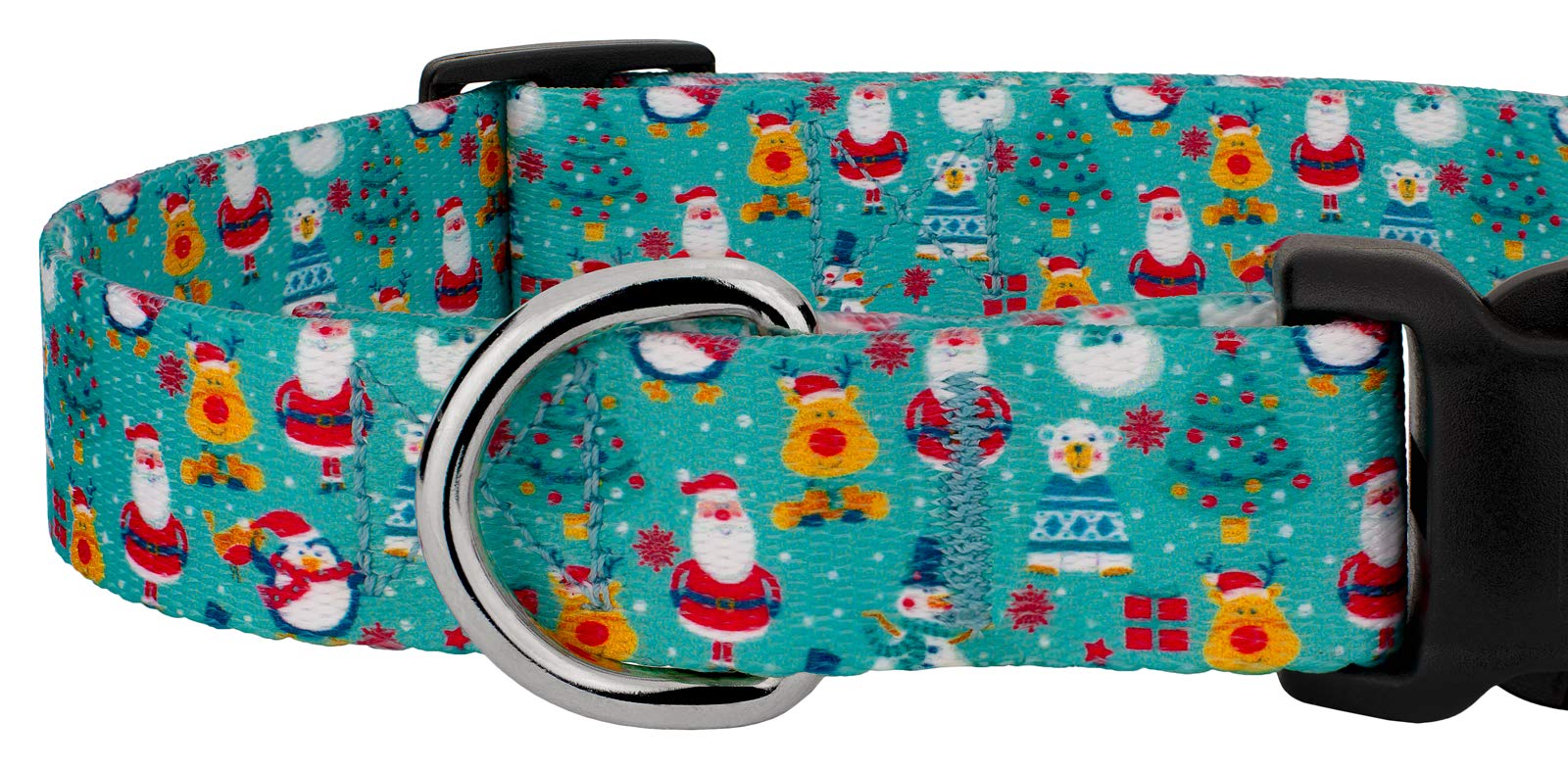 Country Brook Design - Santa & Friends Christmas Dog Collar With 23 Festive Patterns - Deluxe Collection (1 Inch, Large)