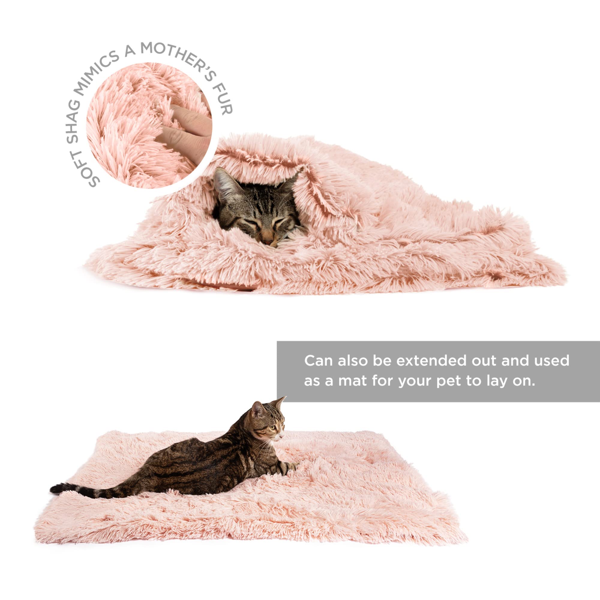 Best Friends By Sheri Calming Shag Fur Pet Throw Blanket, Cotton Candy Pink, 30'X40'