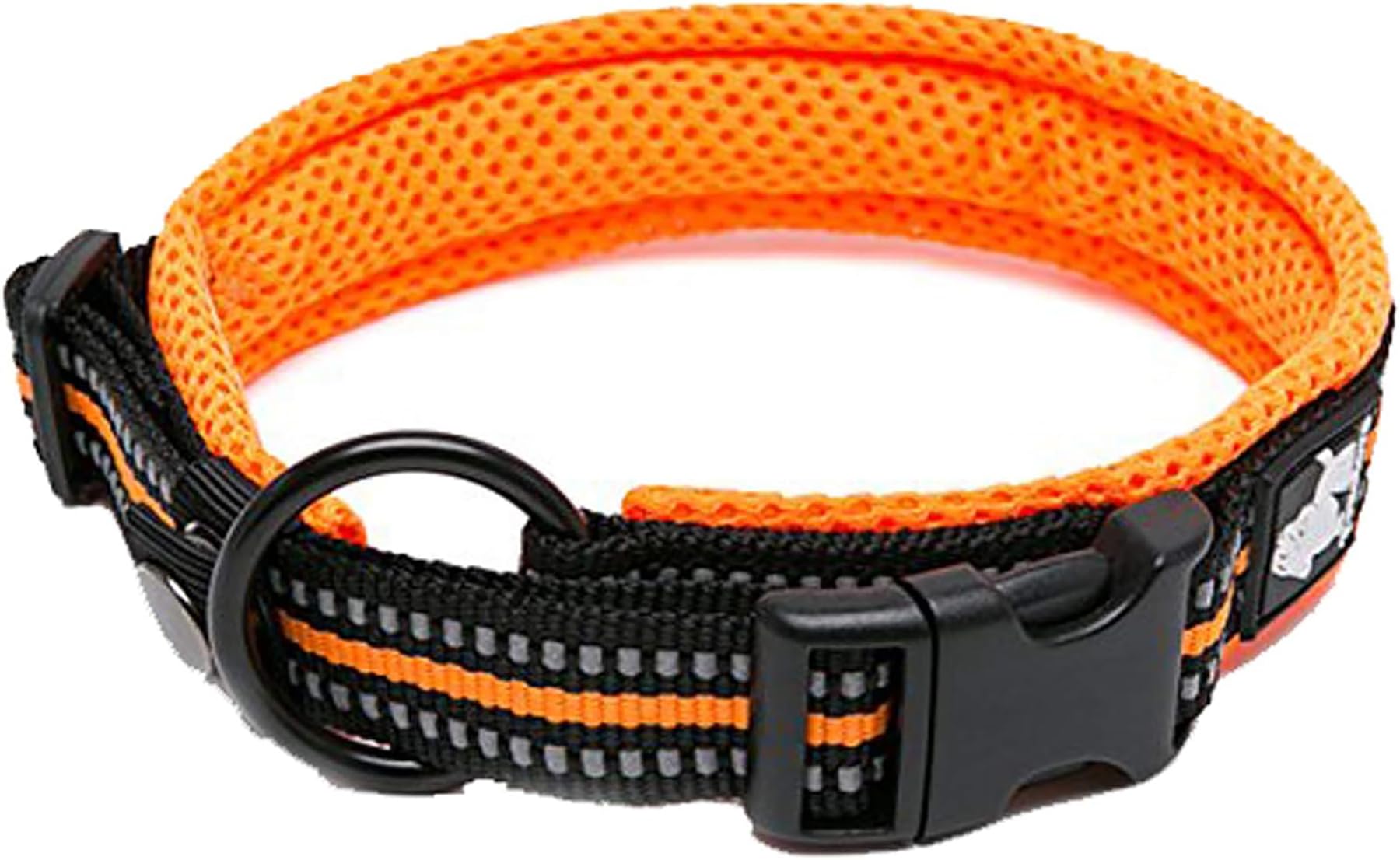 Truelove Dog Collar Reflective Premium Duraflex Buckle,High Grade Nylon Webbing No Choke Basic Collars Tlc5011(Orange,Xs)