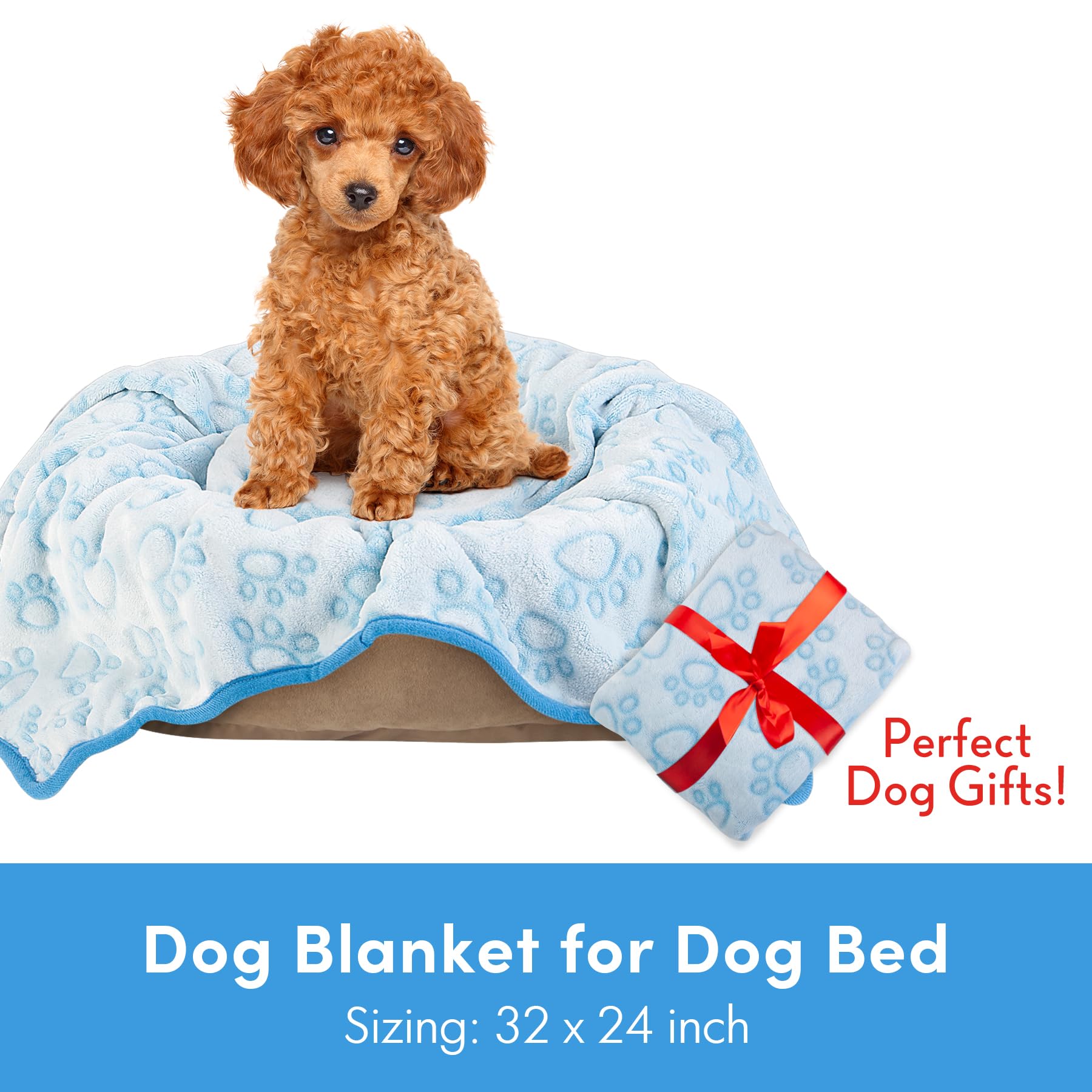 Stuffed Dog Blanket, Blue Premium Soft Throw Flannel Fleece Blanket For Medium Small Dogs, Pet Puppy Blankets For Kitten Cat, Christmas Pet Gift For Bed Cover, Couch, Crate(24X32 Inch (Pack Of 1))