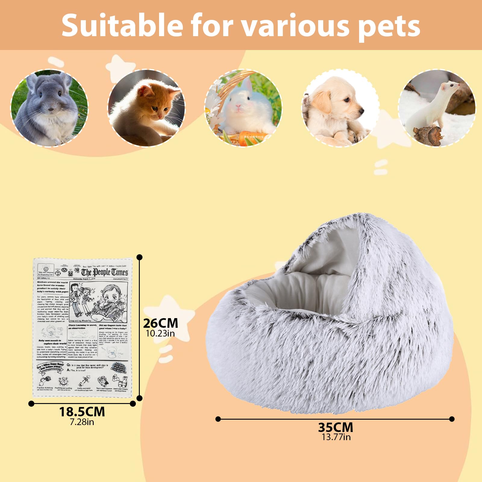 Ferret Bed Cave And Hideouts | Hammock For Cage | Hideaway Bed Accessories | Small Pet Cushion Long Plush Soft Washable For Ferr
