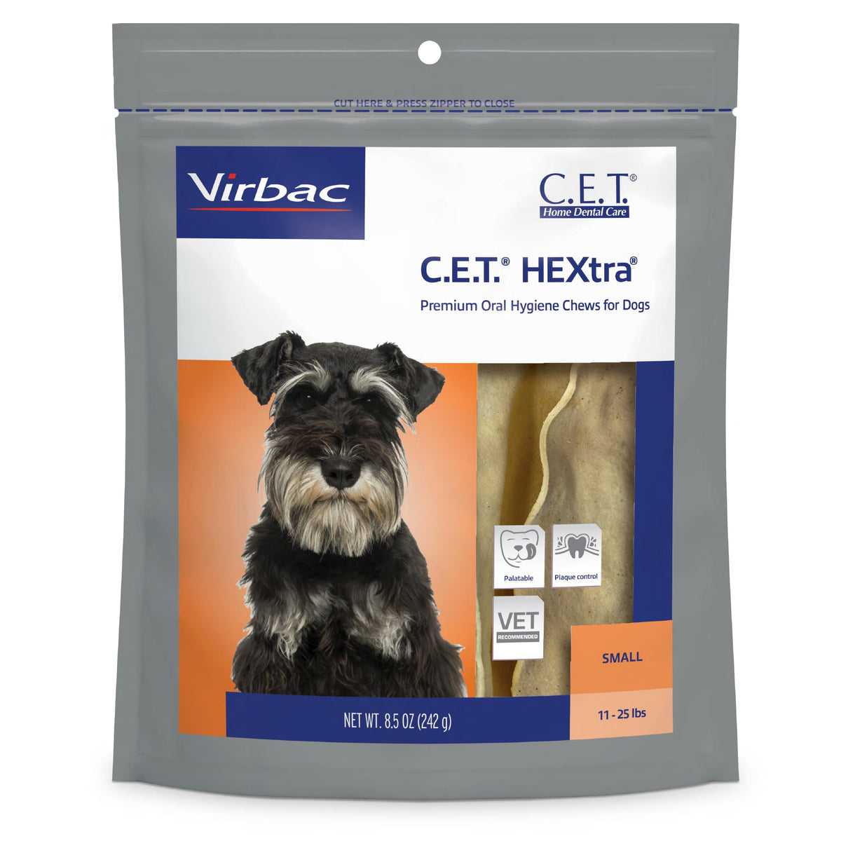 Virbac C.E.T. Hextra Premium Oral Hygiene Chews For Dogs, 11-25 Lbs, 8.5 Oz