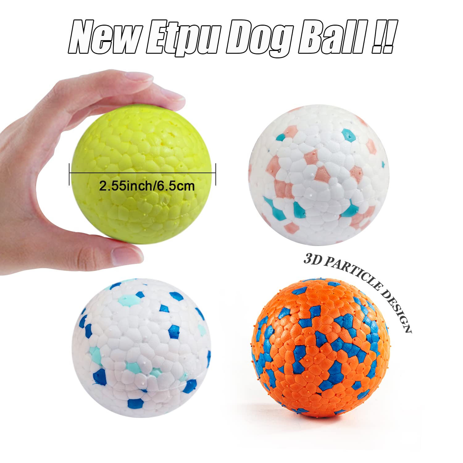 Dlder Dog Balls For Aggressive Chewers,Indestructible Floating Bouncy Balls For Dogs Small Breed,Lightweight Durable Solid Dog B
