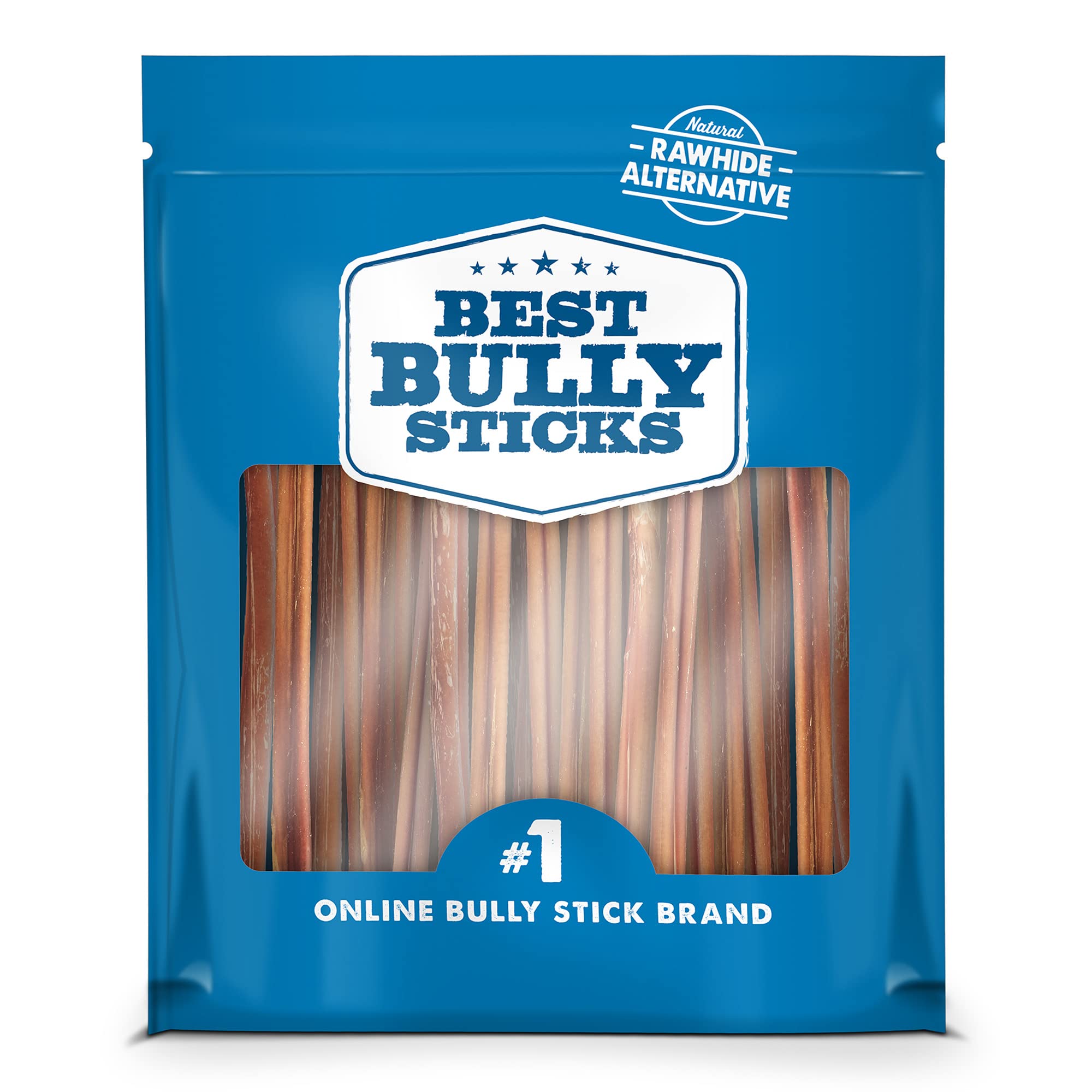 Best Bully Sticks 6 Inch All-Natural Thin Bully Sticks for Dogs - 6    Easily digestible, 100% Grass-Fed Beef, Grain and Rawhide
