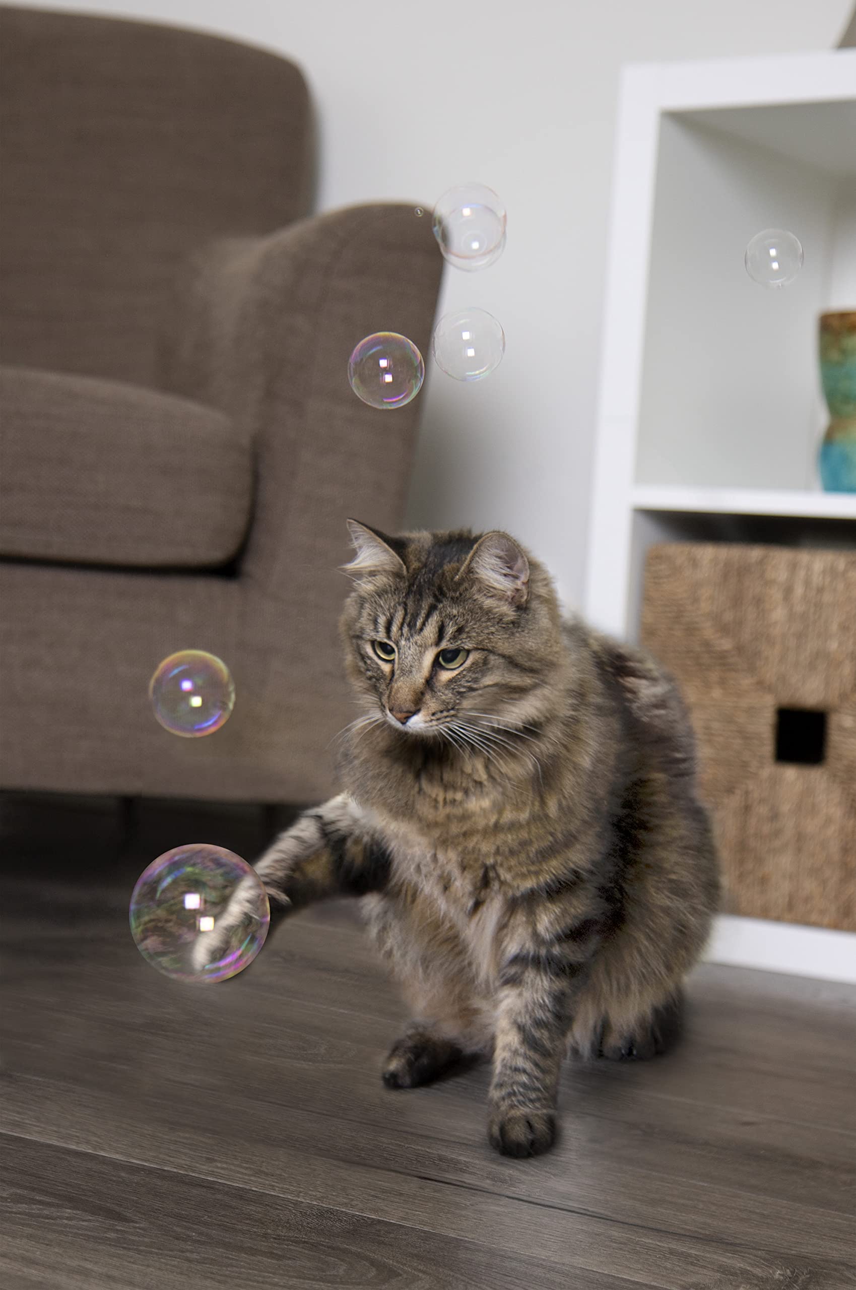 SmartyKat Catnip Bubbles - Safe Bubble Nip for Cats & Kittens, Trial Size 0.6 oz, Purple/Pink/Red