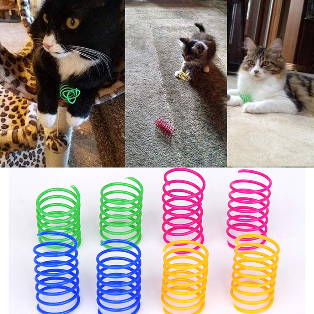 55 Pieces Cat Spring Toys Set, Colorful Cat Spring Toy And Cat Tube Toy Interactive Cat Toy For Indoor Cats, Playful Flexible Ca