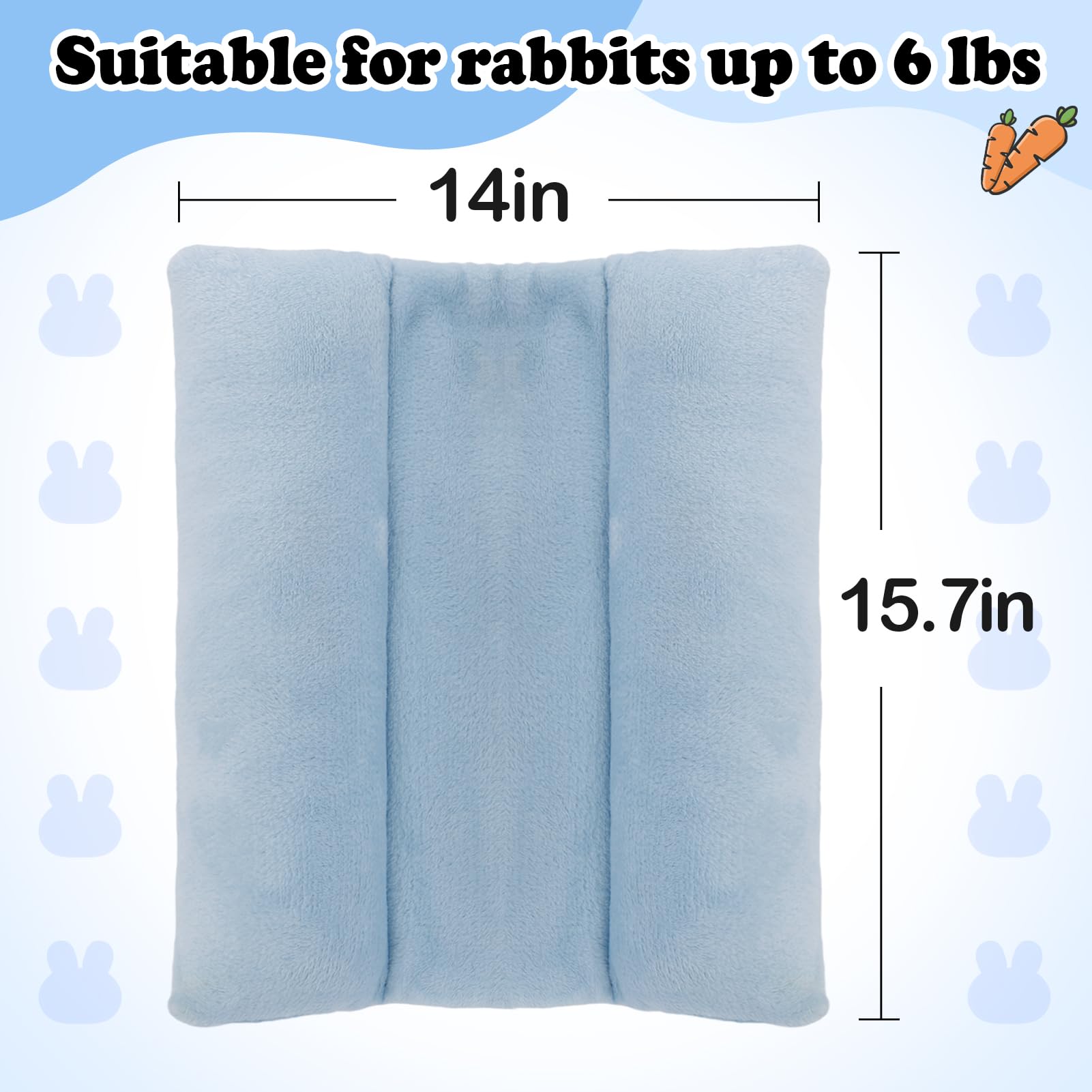 Mewtogo 15.7 X 14In Rabbit Bed - Thickened Soft Bunny Concave Bed, Cuddle Cushion Plush Mat With Cotton Lounger Pillows, Small P