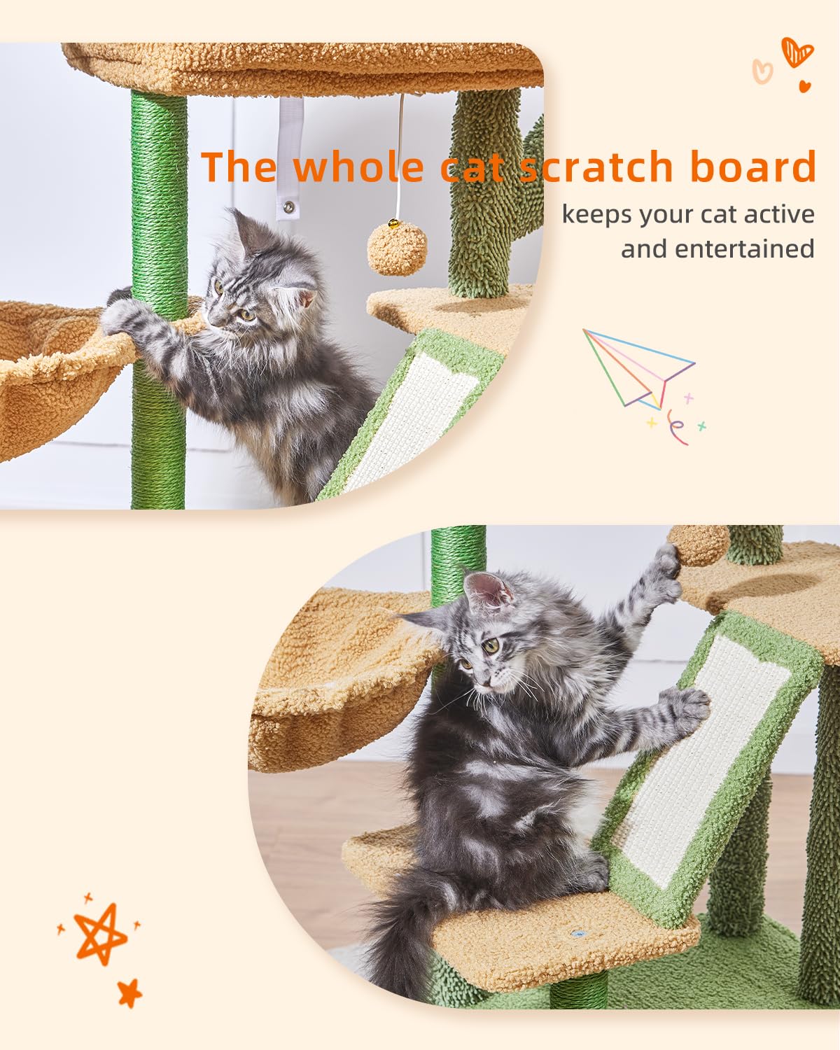 Taoqimiao Cat Tree,38.5-Inch Cat Tower For Indoor Cats,Suitable For Kittens With Luxurious Cat Condo With Adjustable Baskets And