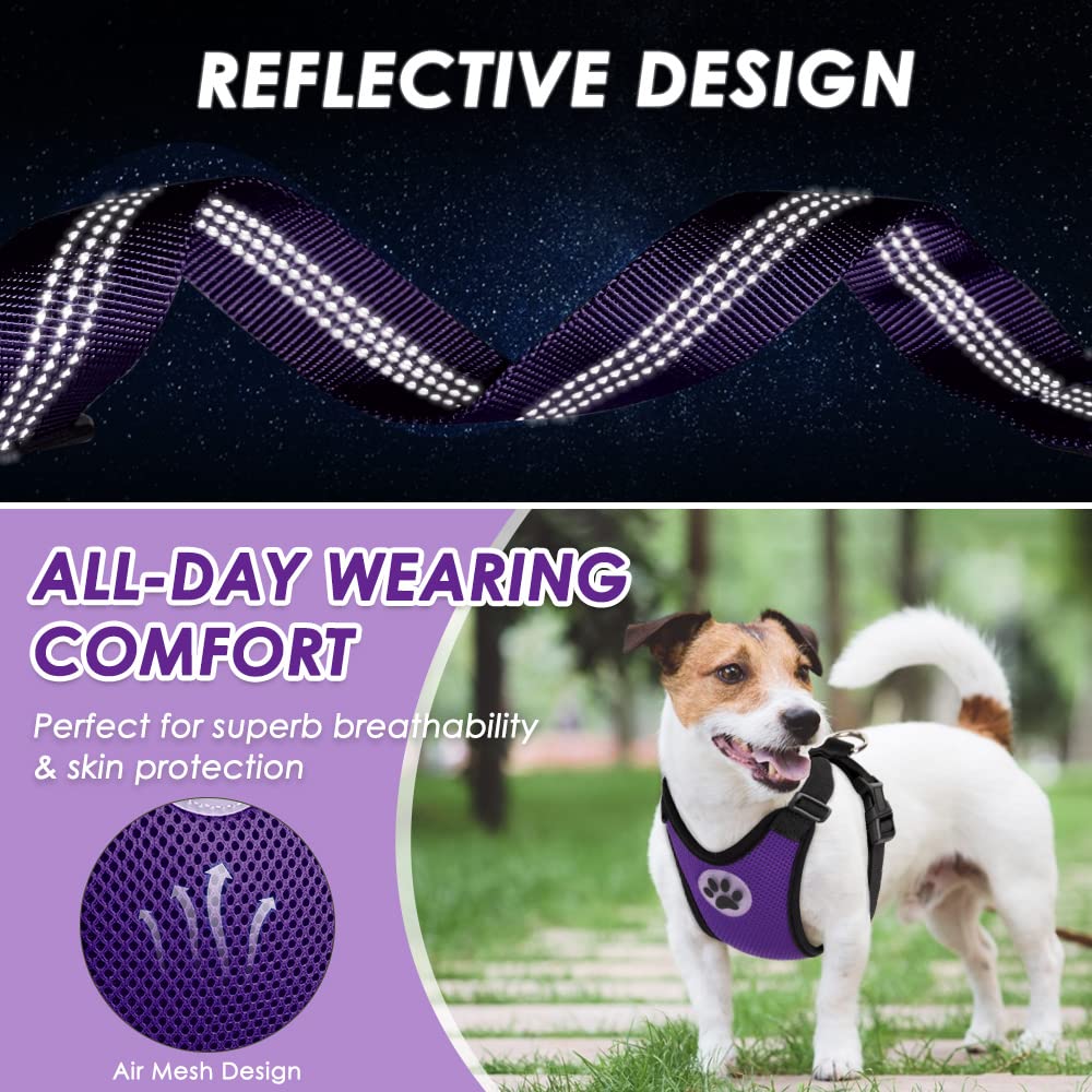 Lukovee Dog Safety Vest Harness with Seatbelt, Dog car Harness Seat Belt Adjustable Pet Harnesses Double Breathable Mesh Fabric
