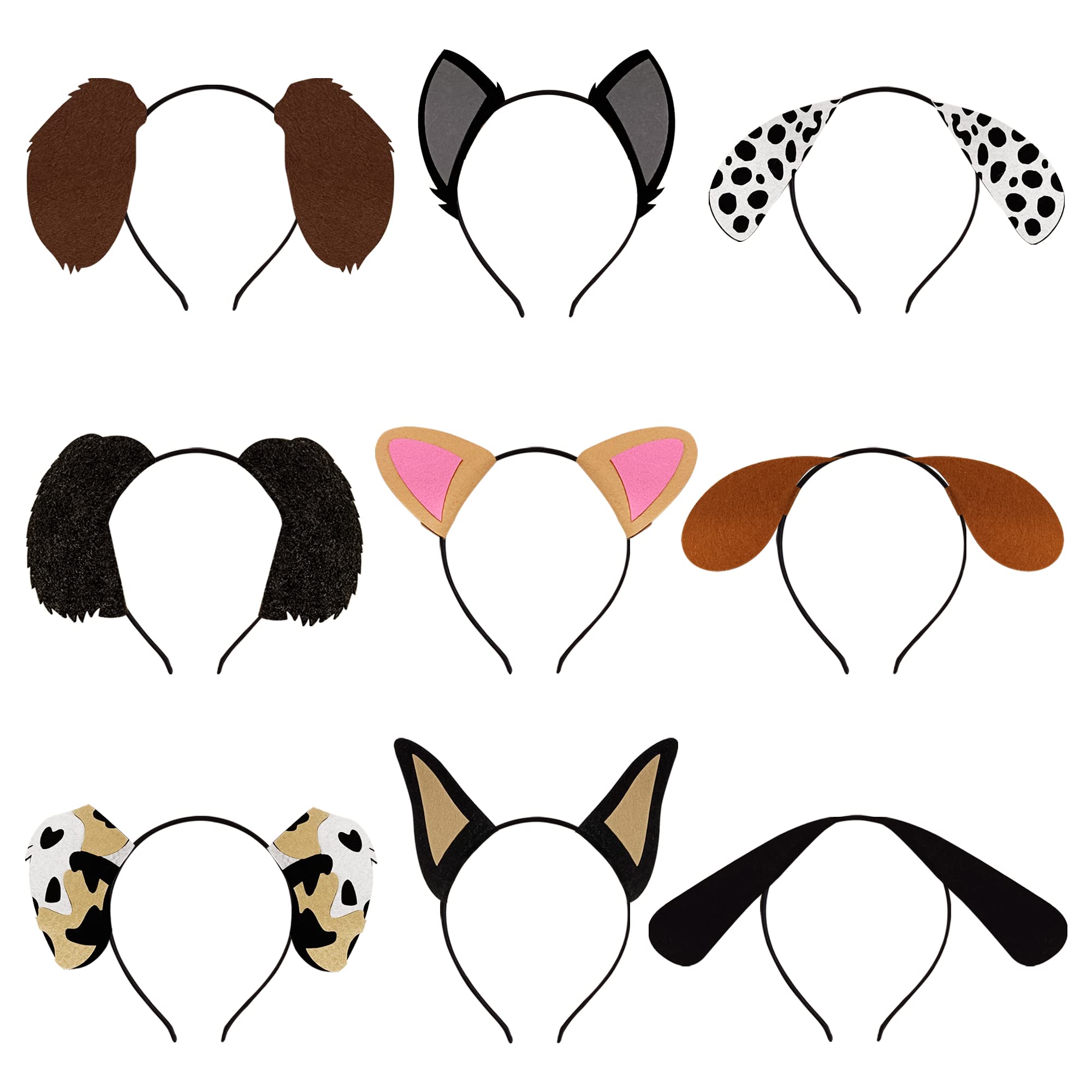 Ppxmeeudc 9Pcs Dogs Ear Headbands For Pet Birthday Party Favors For Costumes Dress-Up Party Supplies