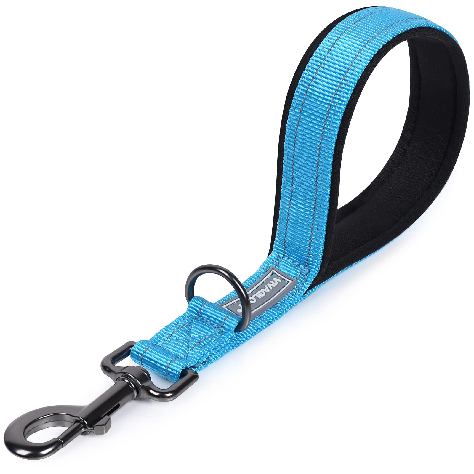 Vivaglory Short Dog Leash For Medium & Large Dogs, 12Inch, Lake Blue