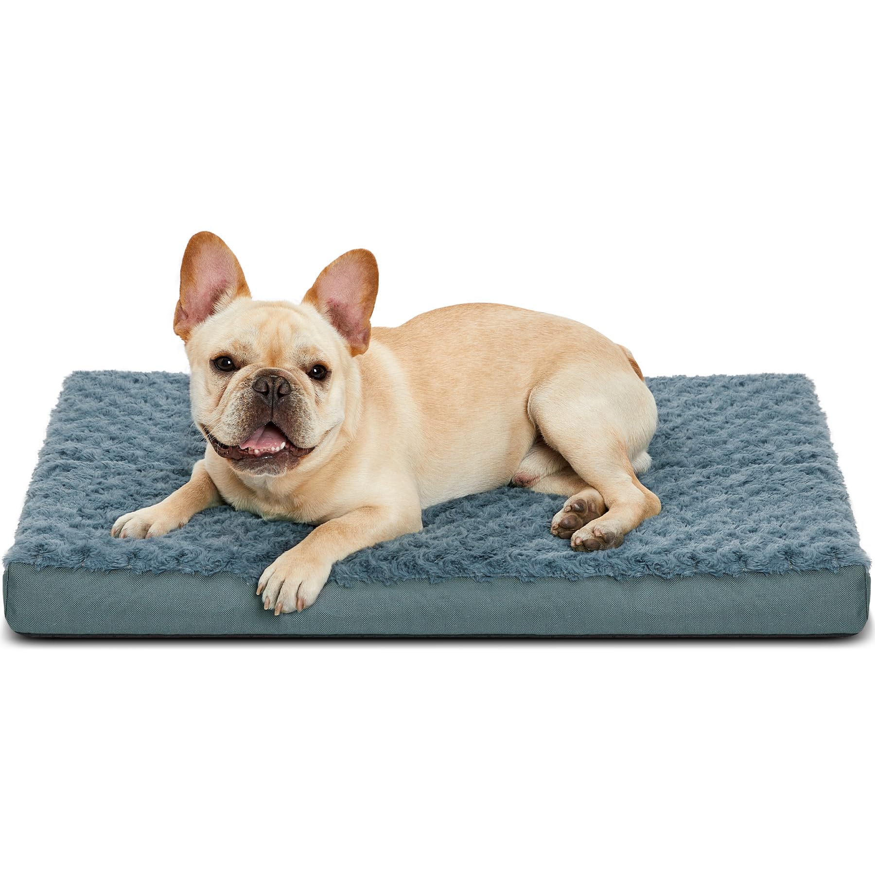 Orthopedic Dog Beds For Crate With Removable Washable Cover Egg-Crate Foam Pet Pad Mat With Anti-Slip Bottom,Waterproof Dog Beds