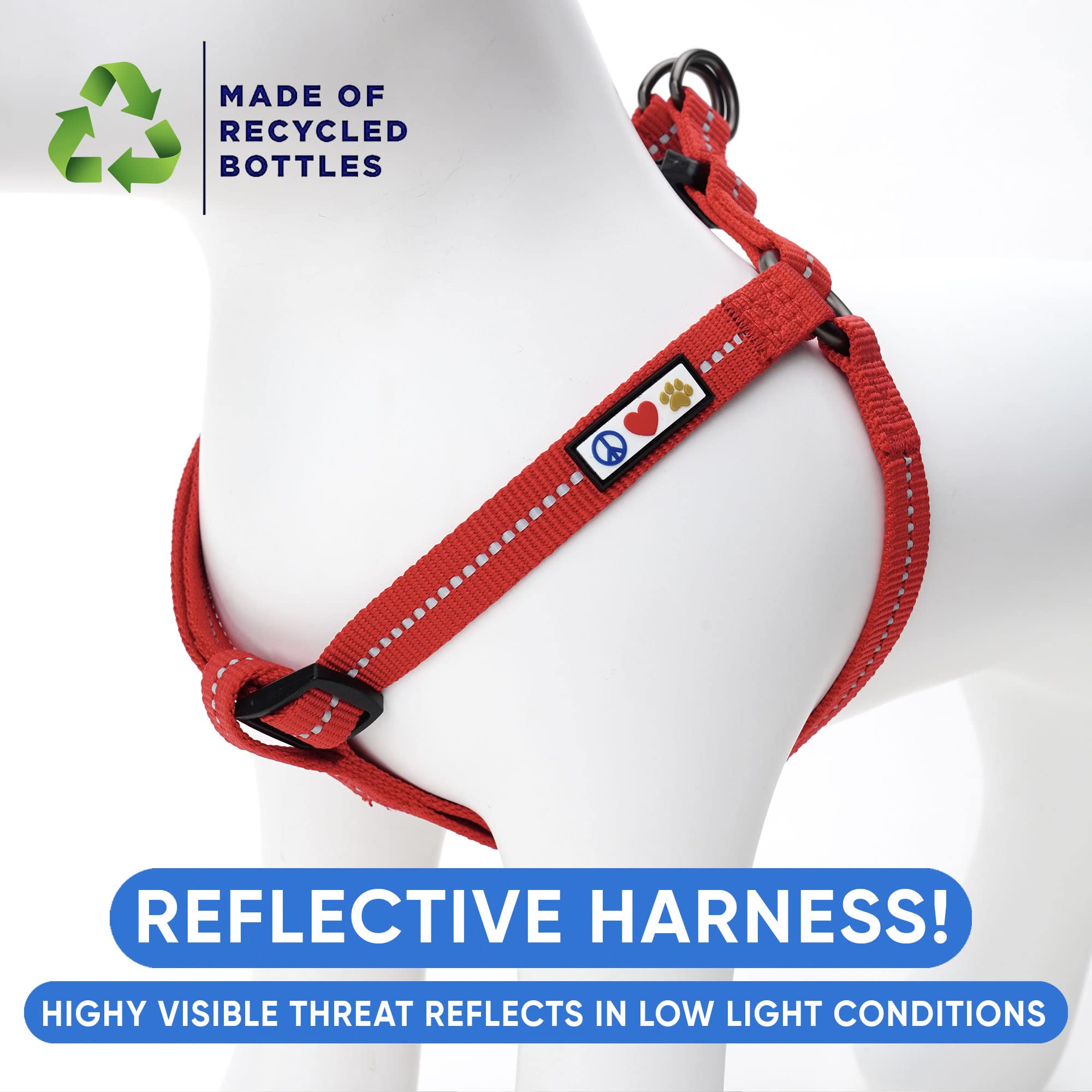 Pawtitas ?? Recycled Dog Harness With Reflective Stitched A Puppy Harness Made From Plastic Bottles Collected From Oceans Medium