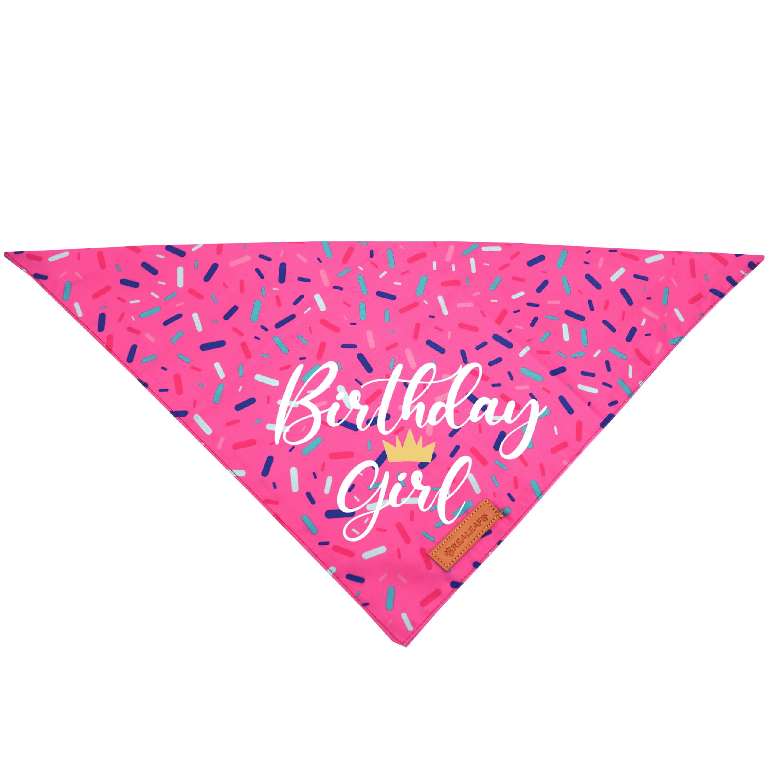 Realeaf Birthday Girl Dog Bandana, Dog Birthday Party Supplies,Premium Durable Fabric, Bandana For Small And Medium Dogs Pets (P
