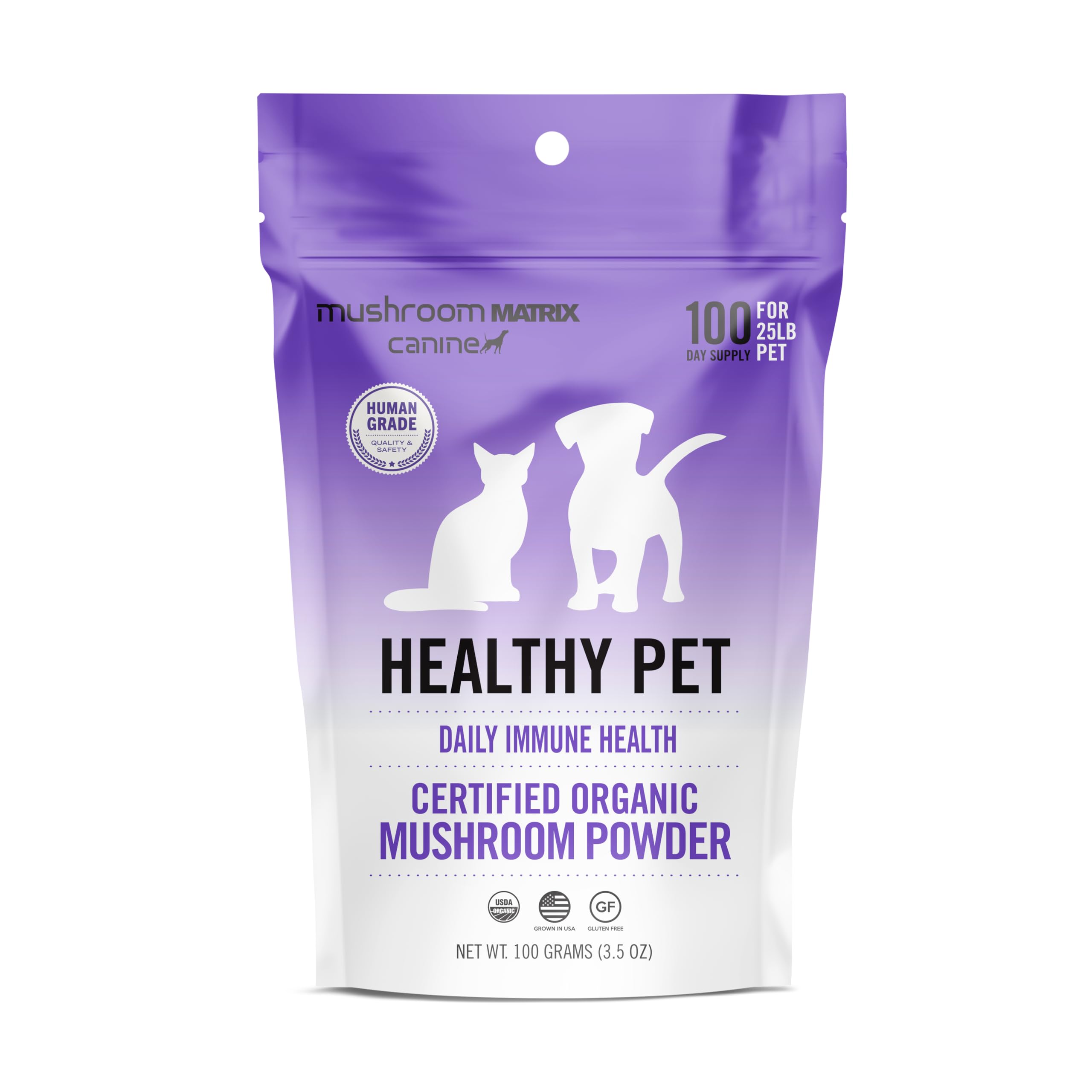 Om Mushroom Matrix Pet - Canine | Healthy Pet | USA Grown Human-Grade Organic Mushroom Powder Pet Supplement | Daily Functional 