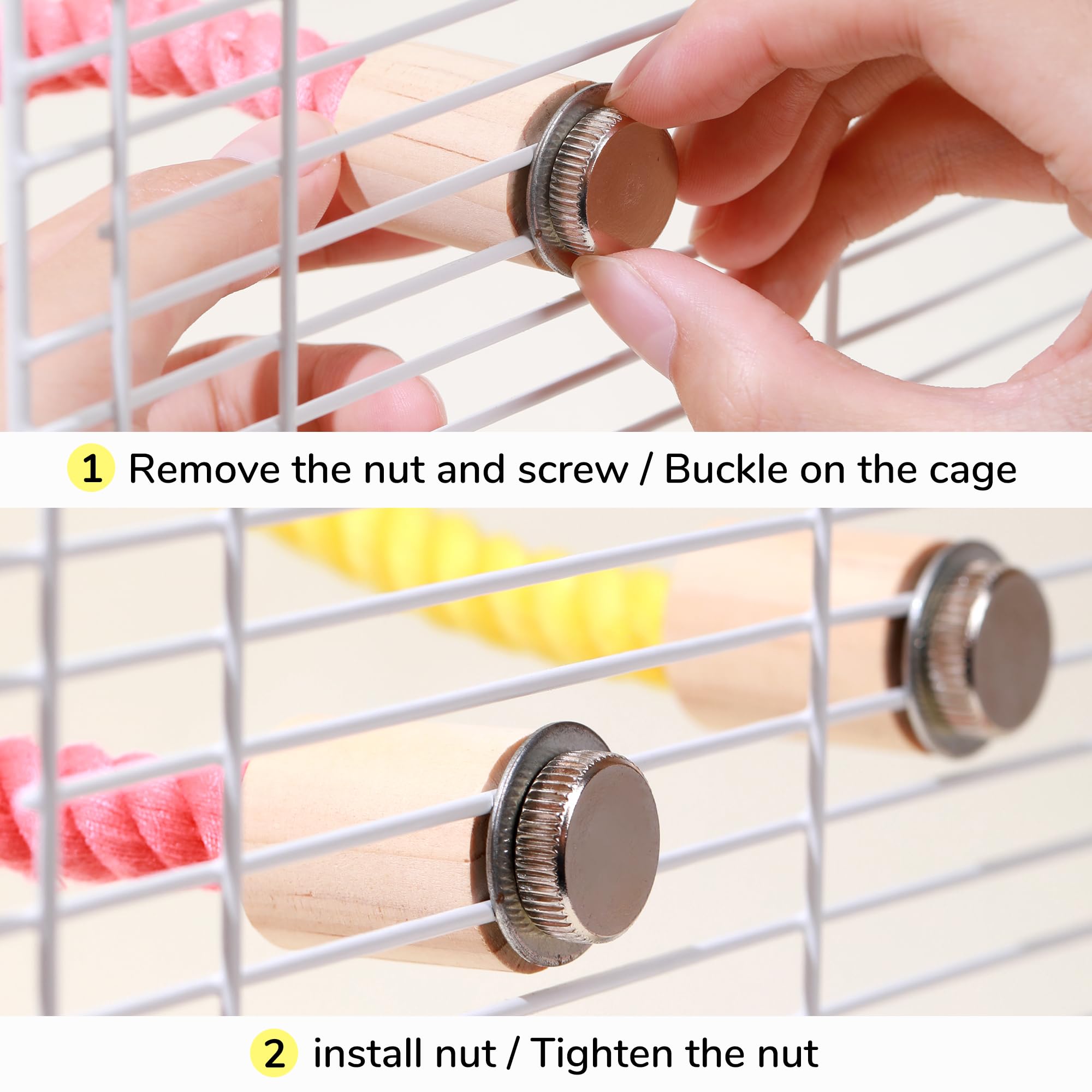 Tafit Multi-Color Rope Bird Perch Toys for Parrot Cage Stand, Climbing Swing Accessories for Cockatiel, Parakeets, Budgies, Love