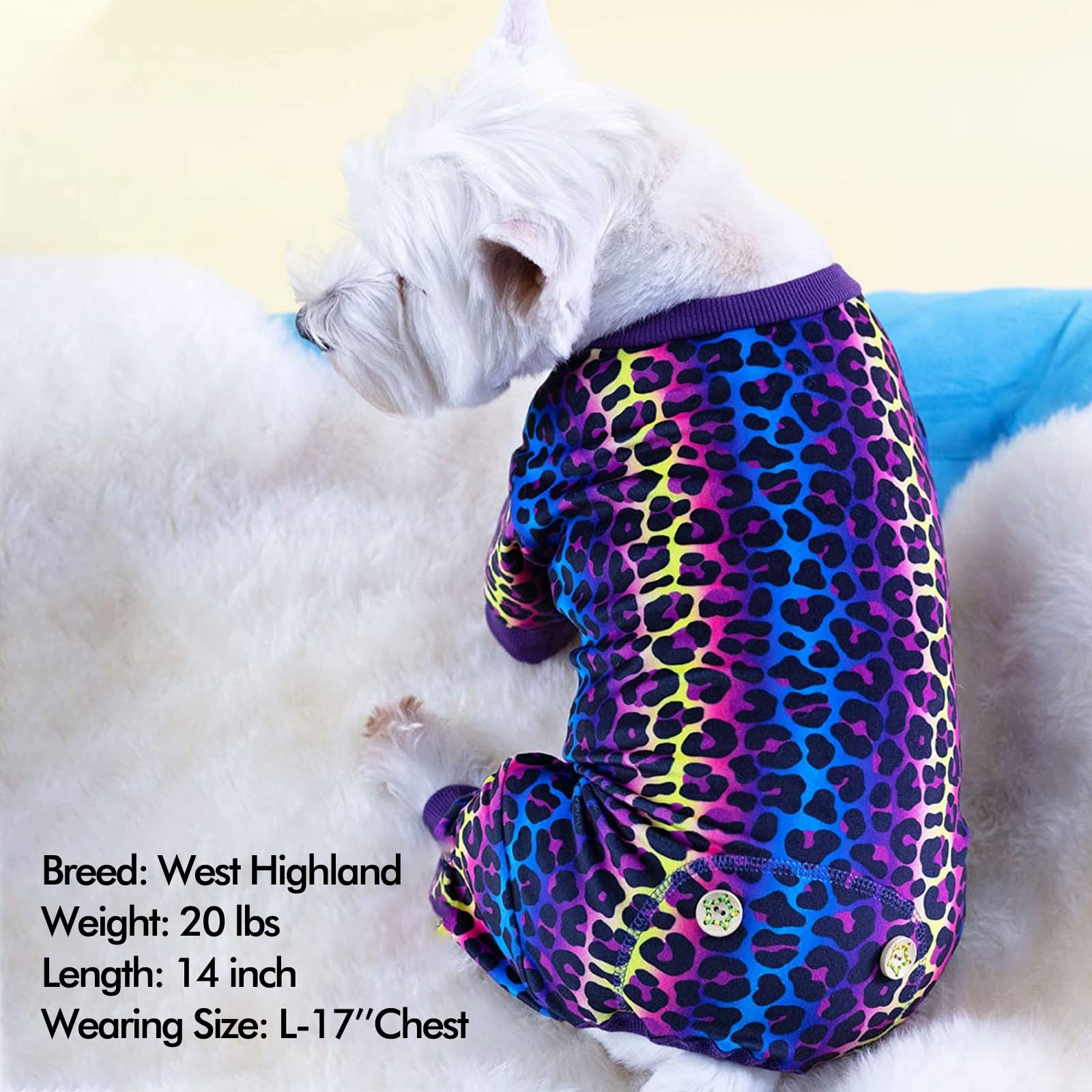 Kyeese Dog Pajamas Stretchy Soft Leopard Dog Pjs For Small Dogs Dog Onesie Dog Hair Shedding Cover