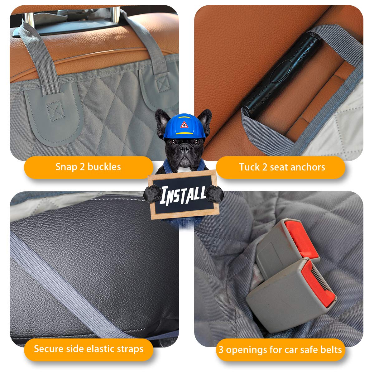 Honest Bench Dog Car Seat Covers With Side Flap,Dog Seat Cover For Cars, Trucks, And Suv'S - Waterproof & Nonslip Pet Seat Cover