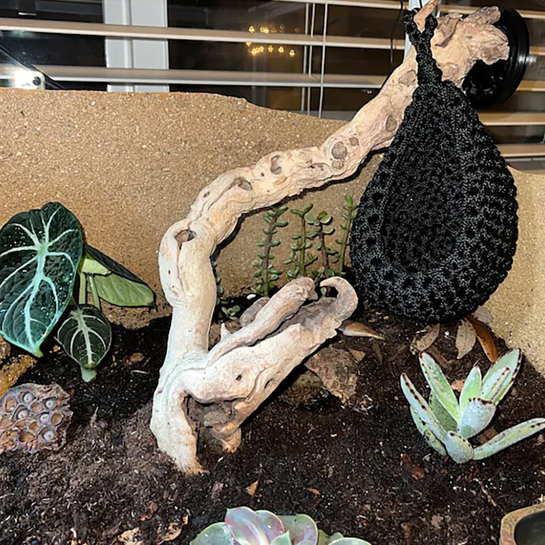 Hyzaphix Bearded Dragon Hammock Reptile Tank Accessories Lizard Lounger Hanging Terrarium Hammock For Reptiles Chameleons, Gecko