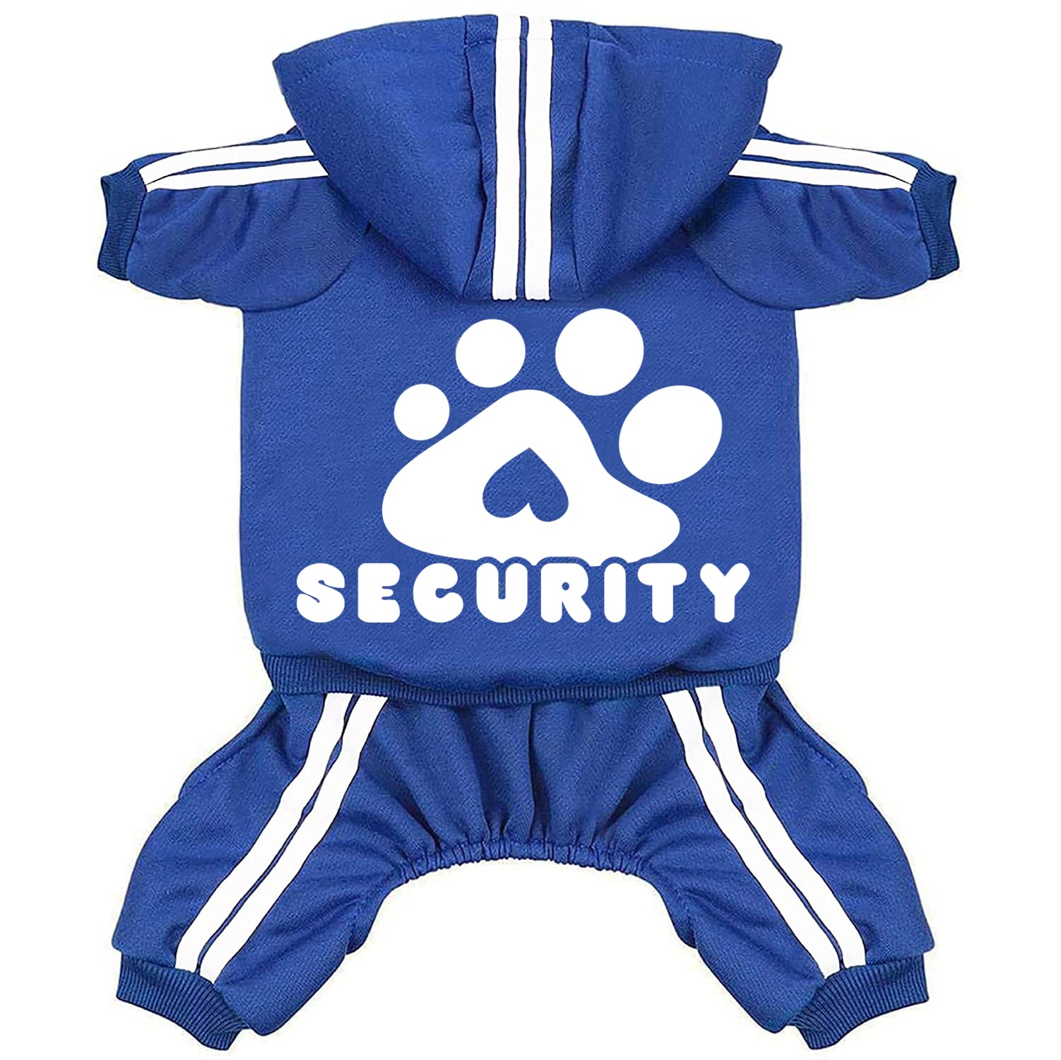 Otunrues Dog Hoodie, Dog Clothes Pullover 4 Legs Dog Jumpsuit Fleece Sweatshirt Security Patterns Dog Outfit Doggie Winter Coat Cotton Puppy Hoodied For Small Medium Large Dogs Cats Apparel(Blue, Xxs)